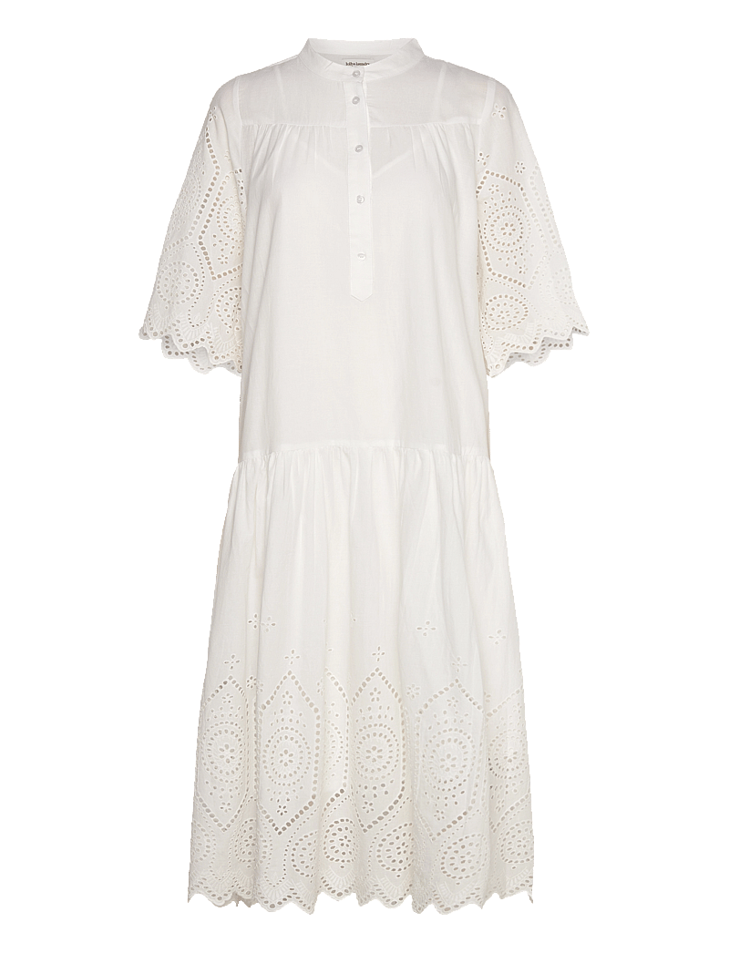 Lollys Laundry - TimorLL Midi Dress SS - skjortklänningar - white - 0