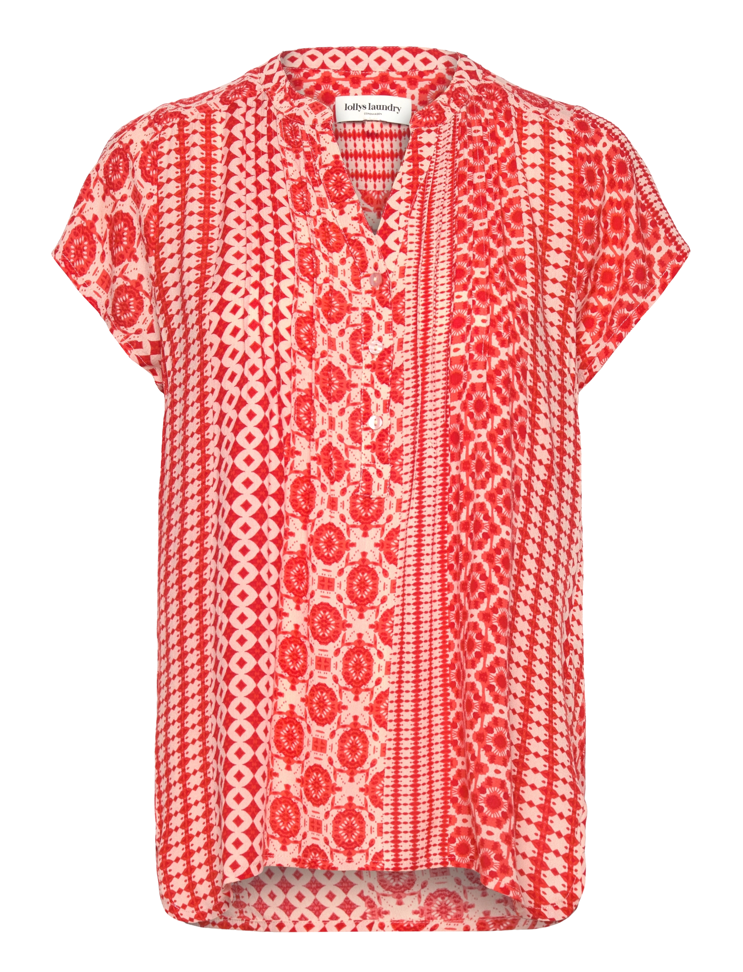 Lollys Laundry Heatherll Top Ss, XS, T-shirts & Oberteile, Rot - Short-sleeved, Frauen