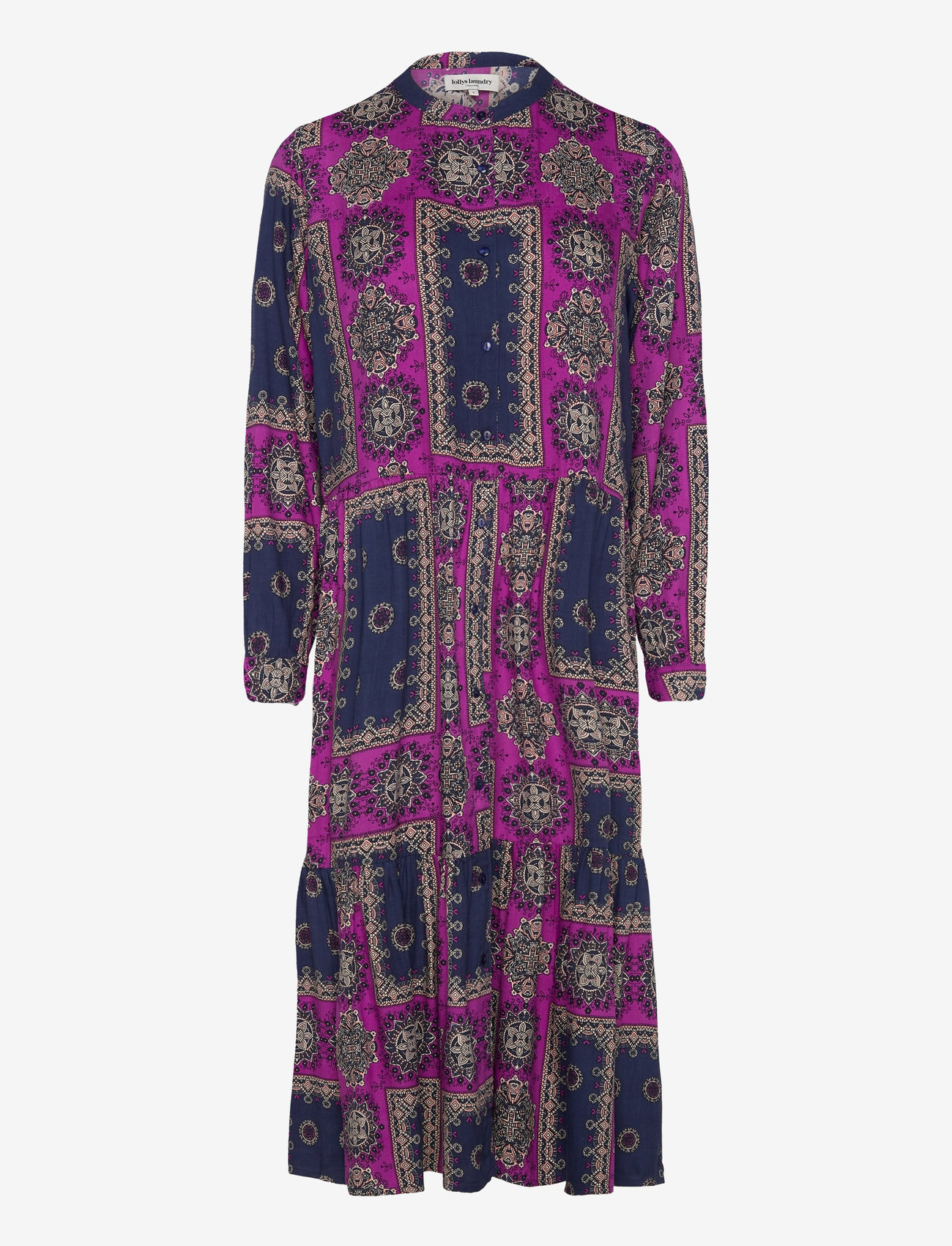 Lollys Laundry - KaiaLL Midi Dress LS - shirt dresses - dark blue - 0