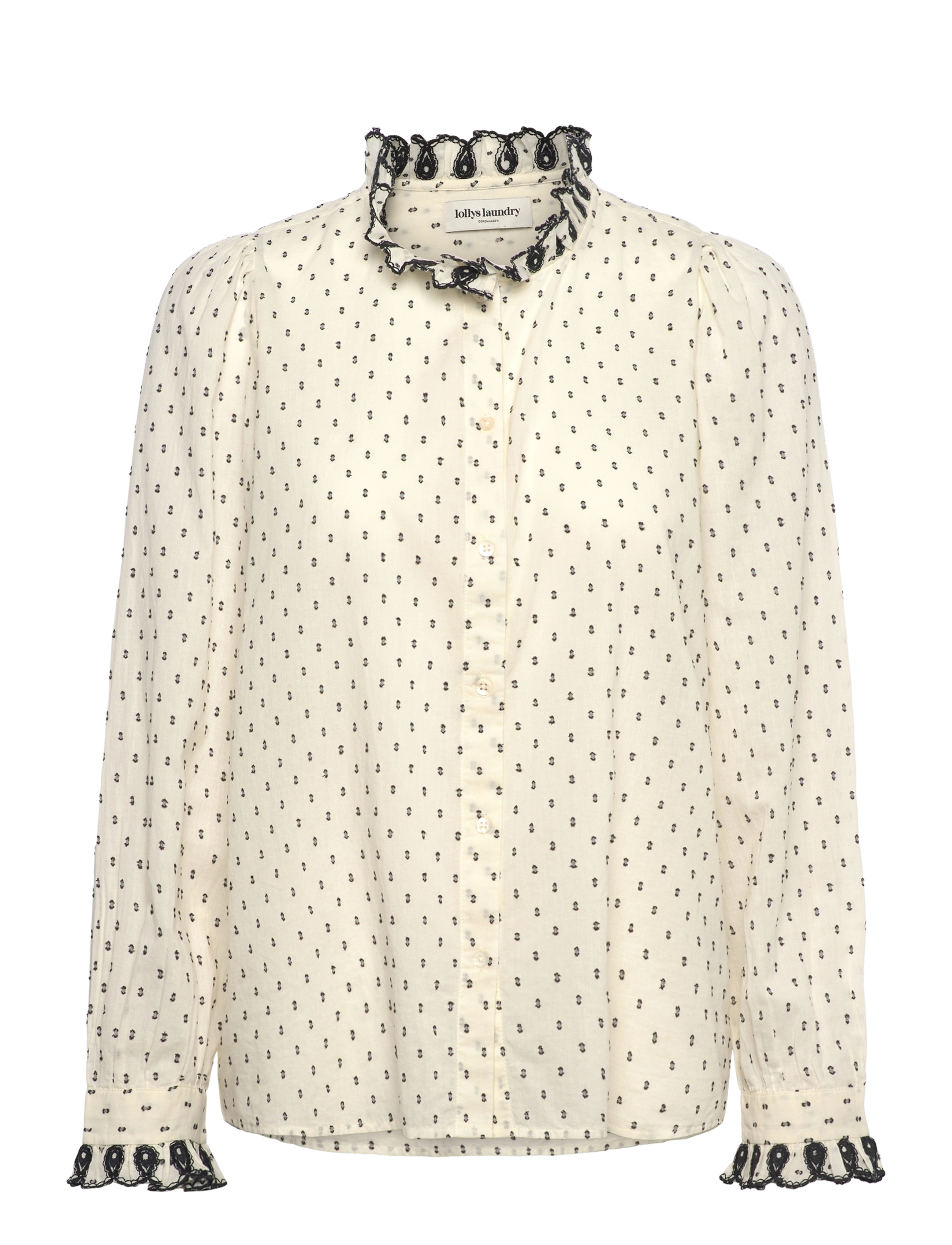 Lollys Laundry Riverll Shirt Ls, Kvinder, Flæsebluse, Cream, Str: XS