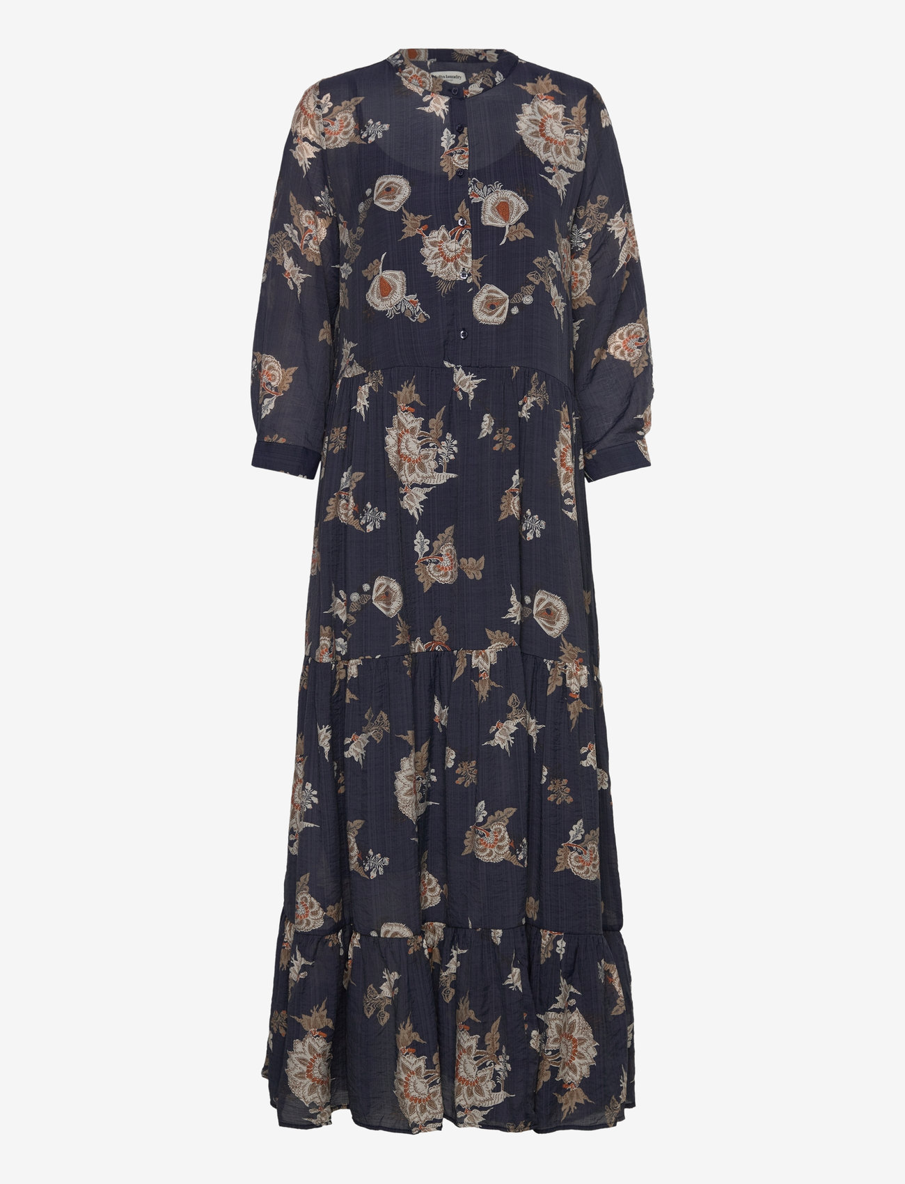Lollys Laundry - NeeLL Maxi Dress LS - maxiklänningar - dark blue - 0