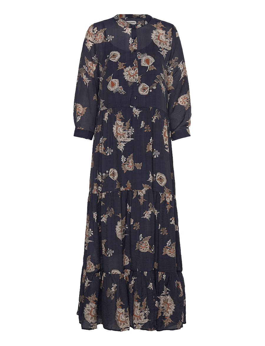 Lollys Laundry - NeeLL Maxi Dress LS - maxikleider - dark blue - 0