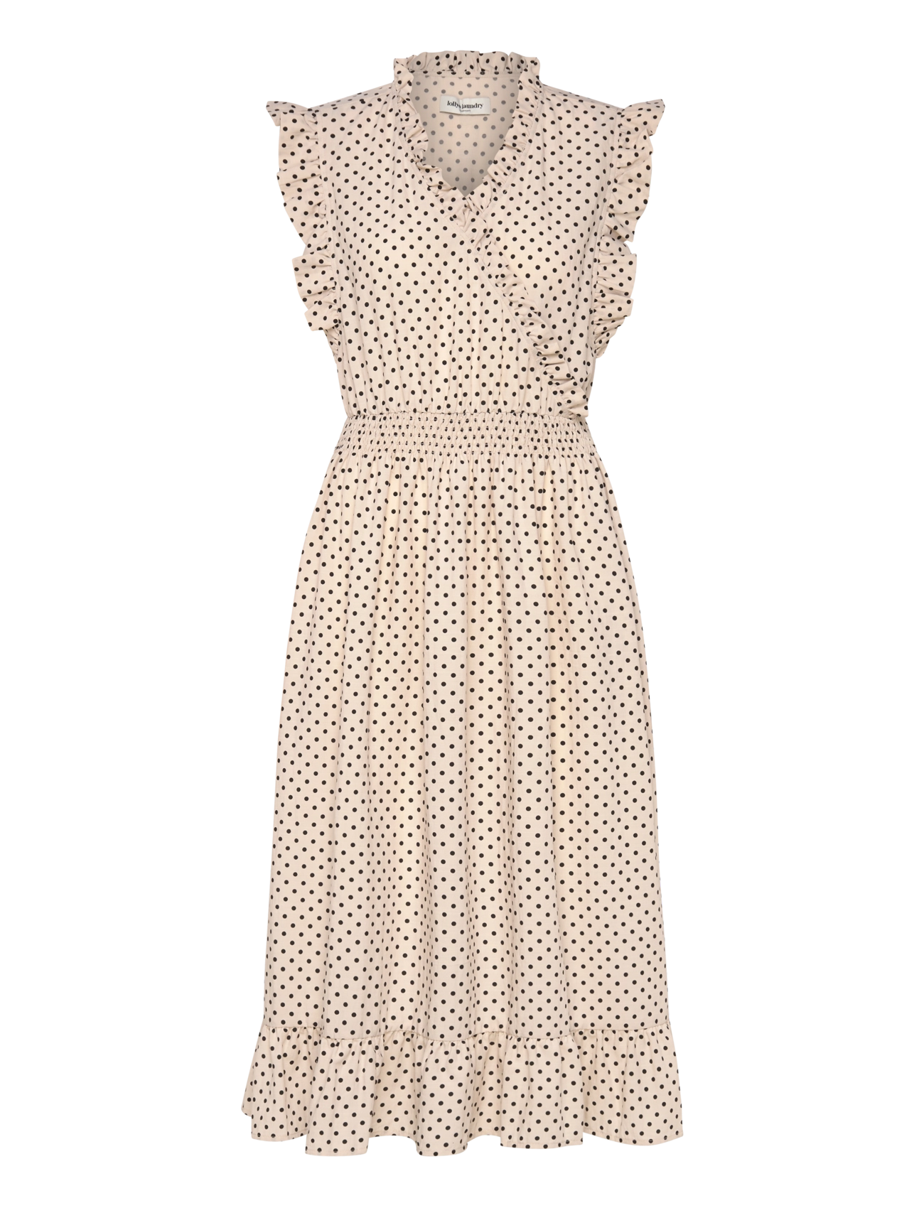 Lollys Laundry Idinall Midi Dress Sl, L, Dresses, Creme - Summer Frauen