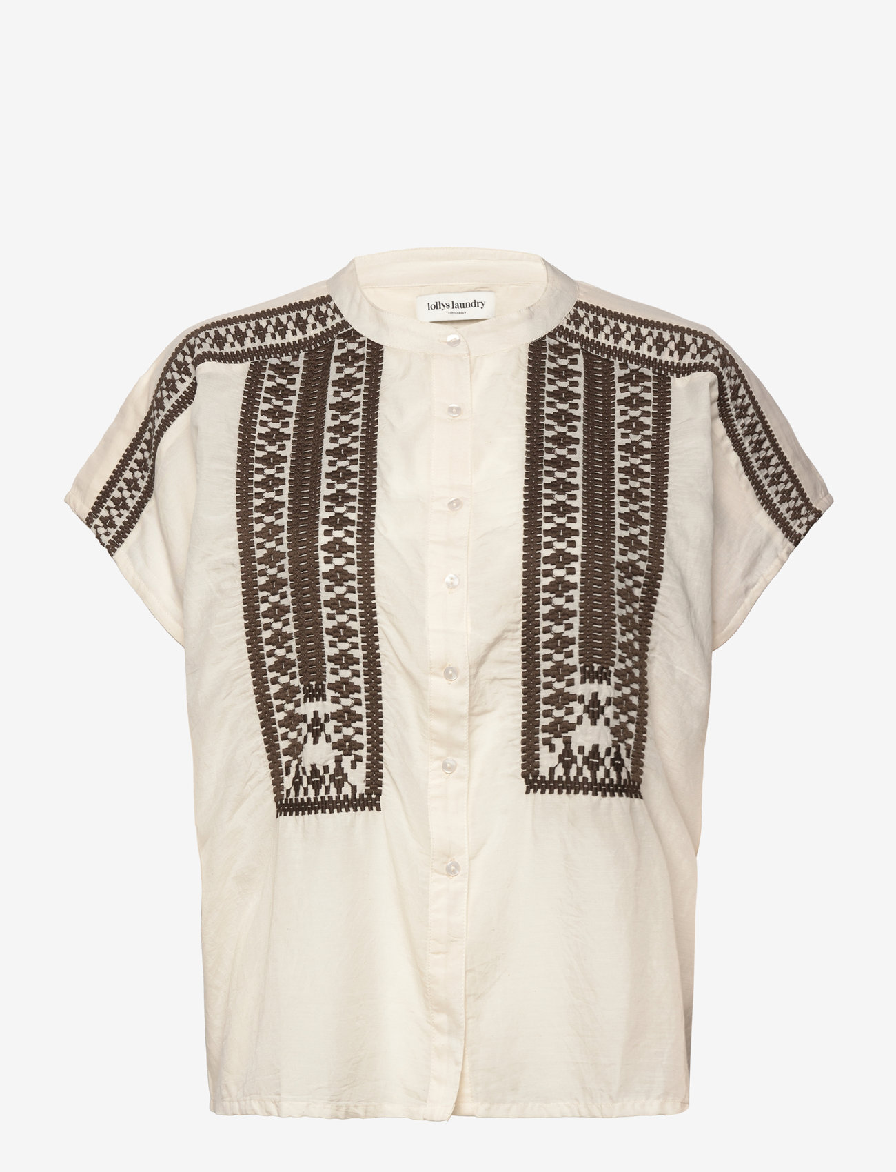 Lollys Laundry - MyaLL Shirt SS - kortärmade skjortor - creme - 0