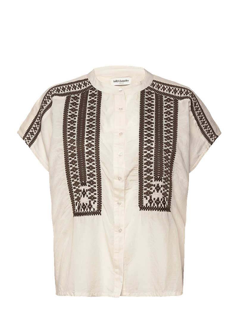 Lollys Laundry - MyaLL Shirt SS - kurzärmlige hemden - creme - 0