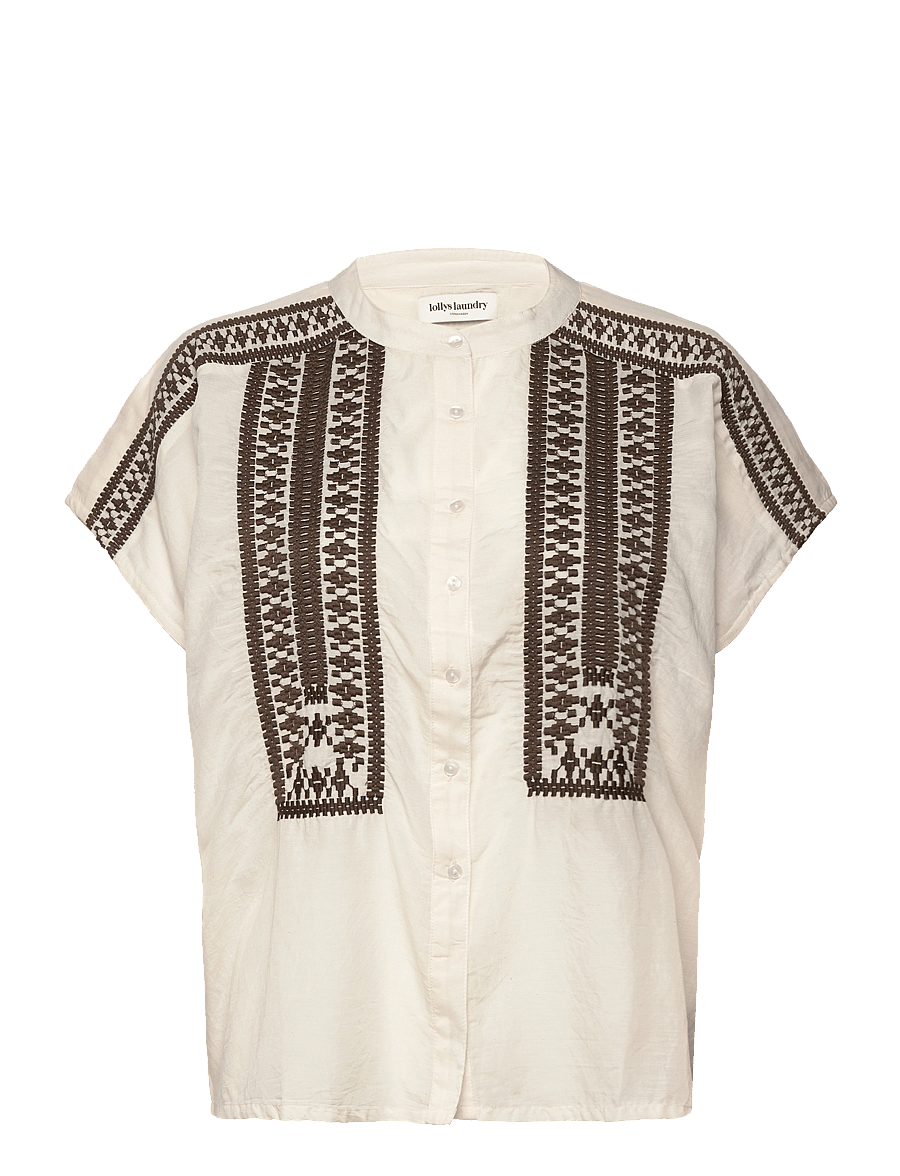 Lollys Laundry - MyaLL Shirt SS - lühikeste varrukatega särgid - creme - 0