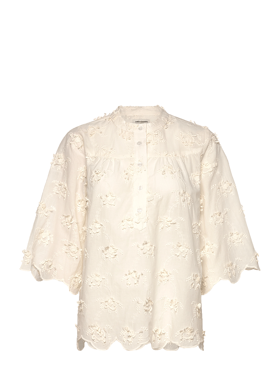 Lollys Laundry - LouiseLL Blouse SS - kortærmede bluser - creme - 0