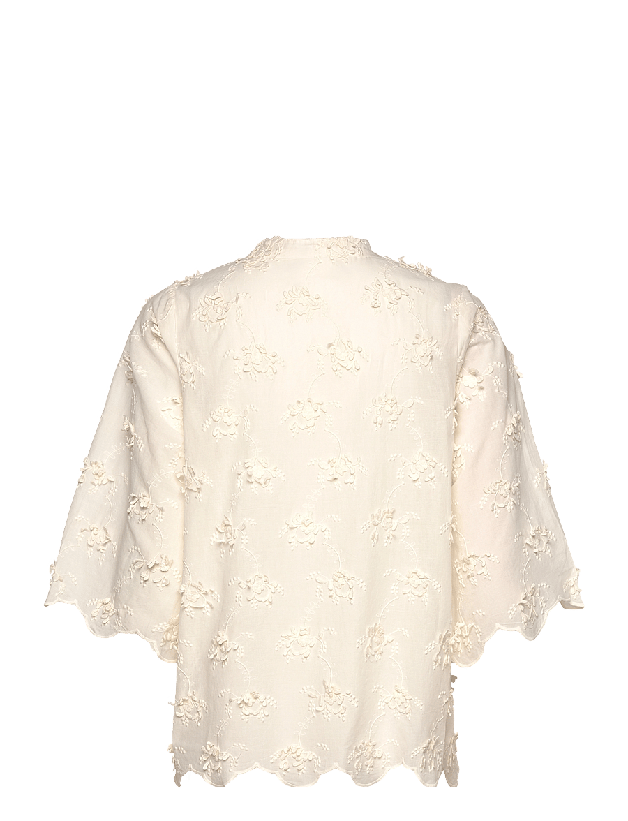 Lollys Laundry - LouiseLL Blouse SS - kortærmede bluser - creme - 1