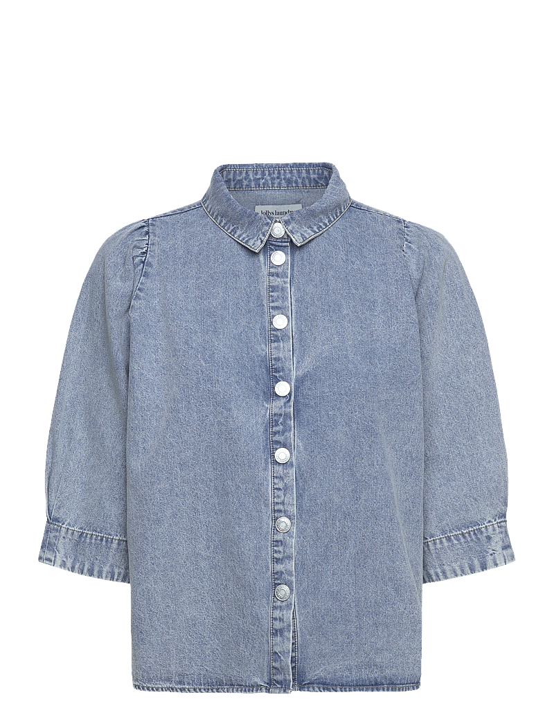 Lollys Laundry - BonoLL Shirt SS - teksasärgid - washed denim - 0