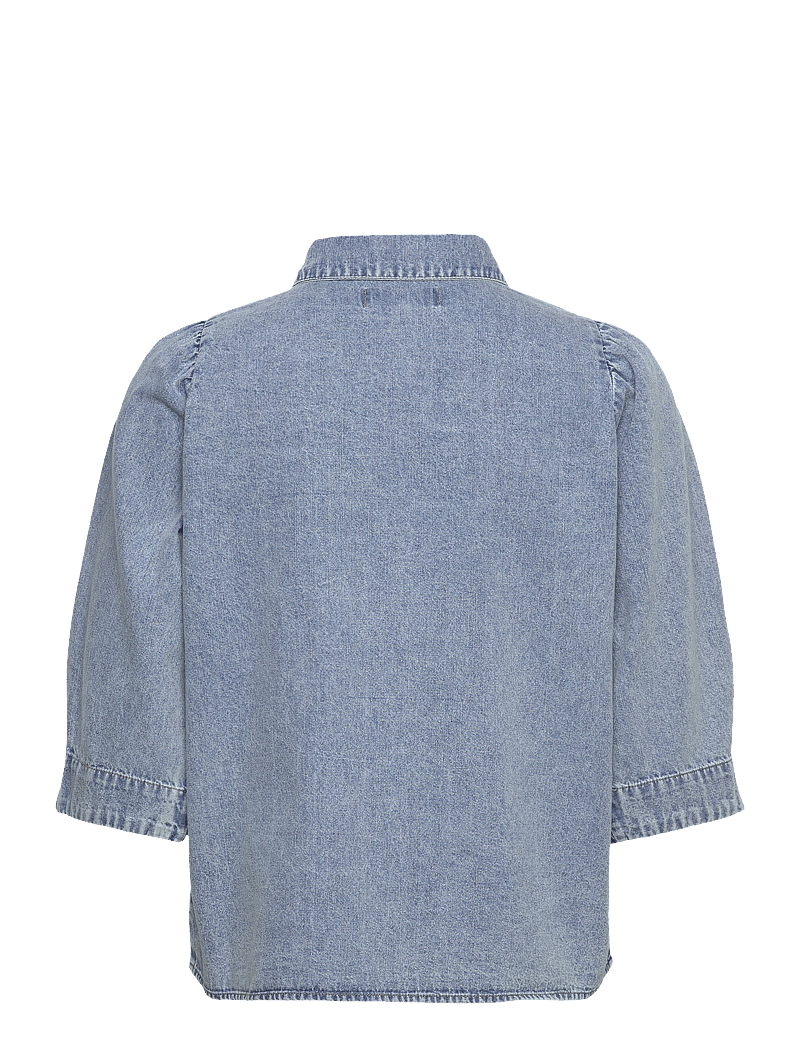 Lollys Laundry - BonoLL Shirt SS - teksasärgid - washed denim - 1