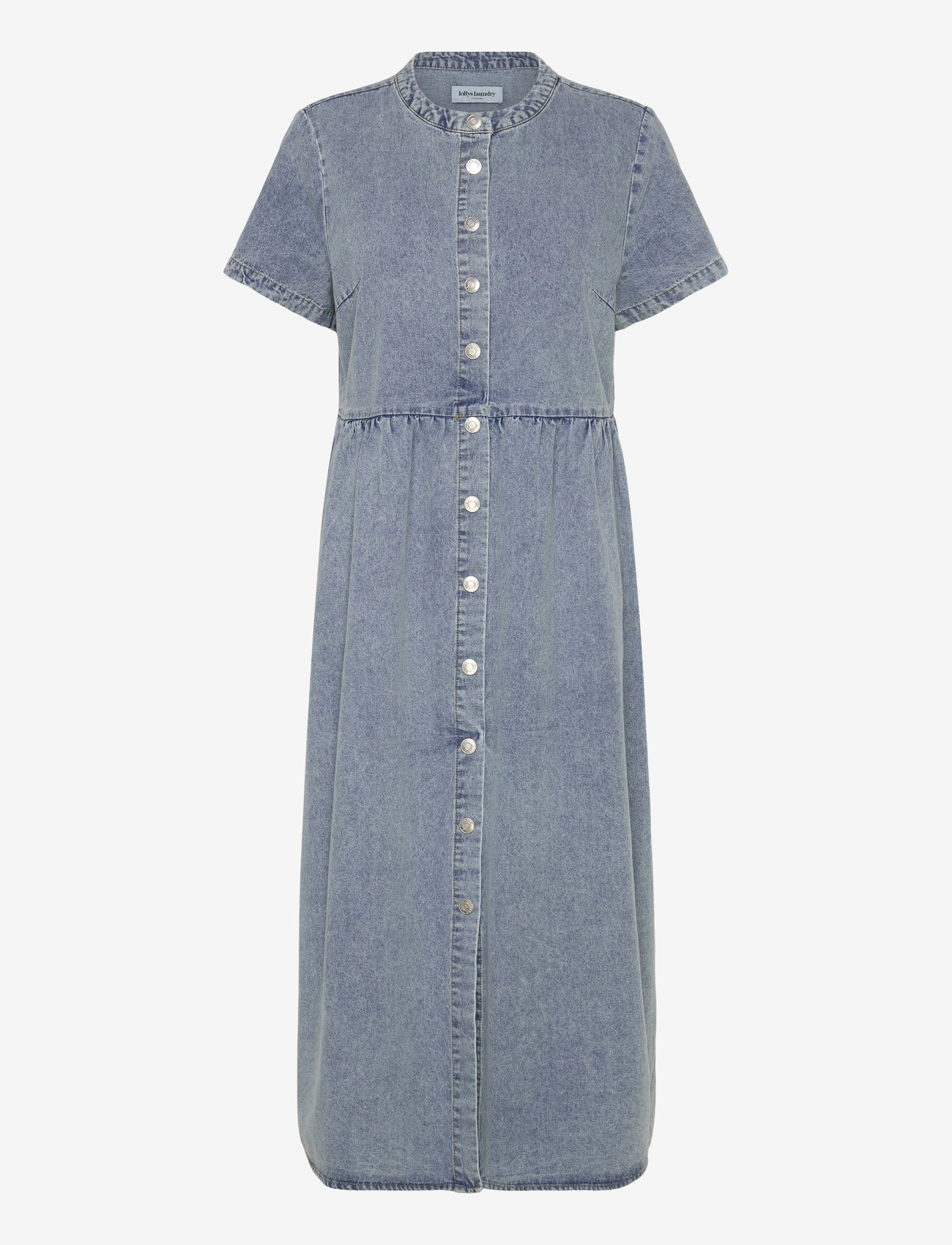 Lollys Laundry - AliyaLl Maxi Dress LS - maxiklänningar - washed denim - 0