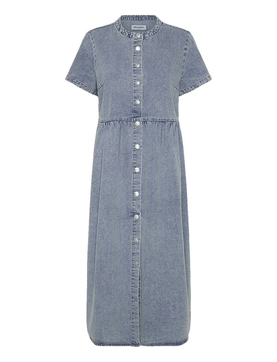 Lollys Laundry - AliyaLl Maxi Dress LS - robes longues - washed denim - 0