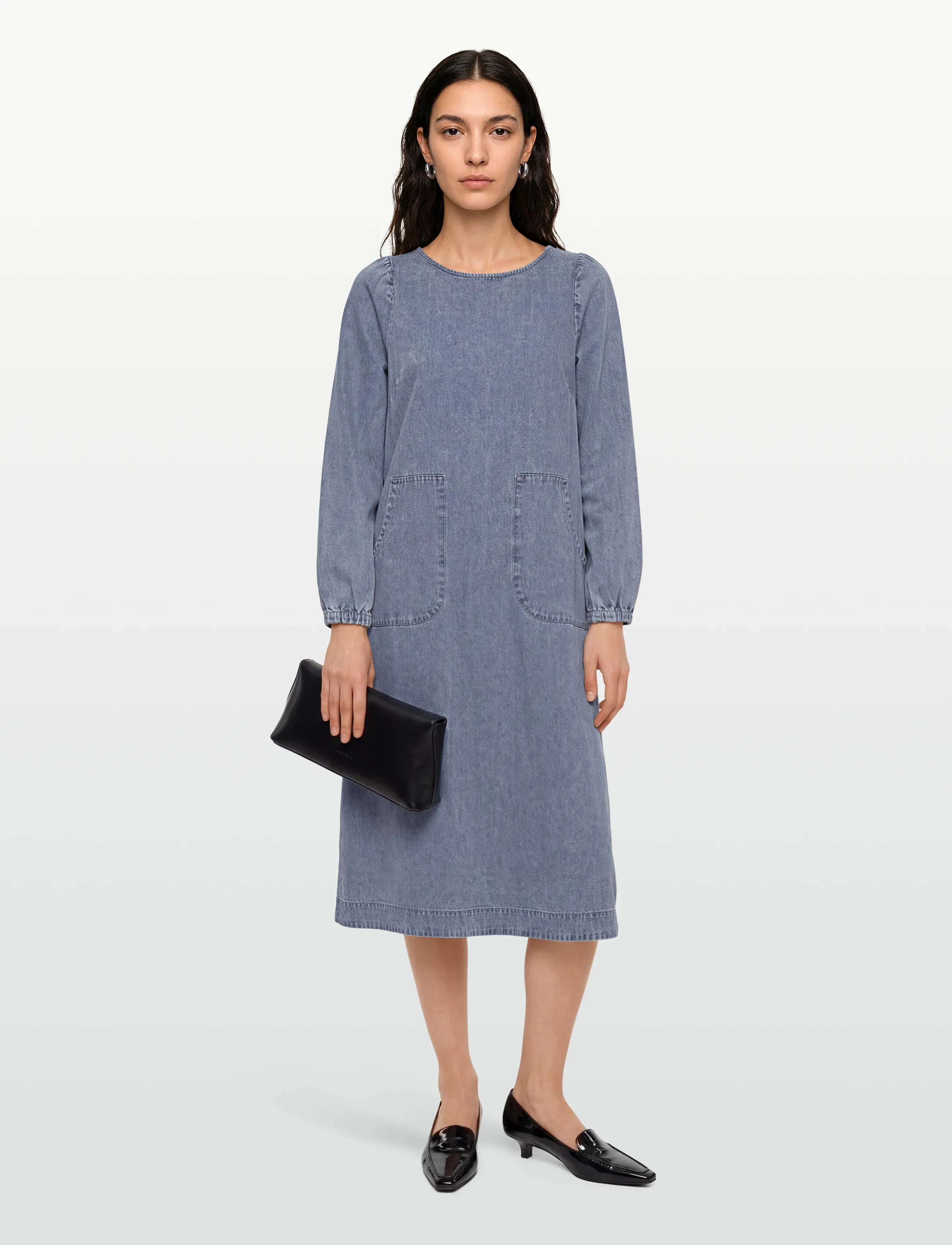Lollys Laundry - LucasLL Midi Dress LS - teksakleidid - washed denim - 1