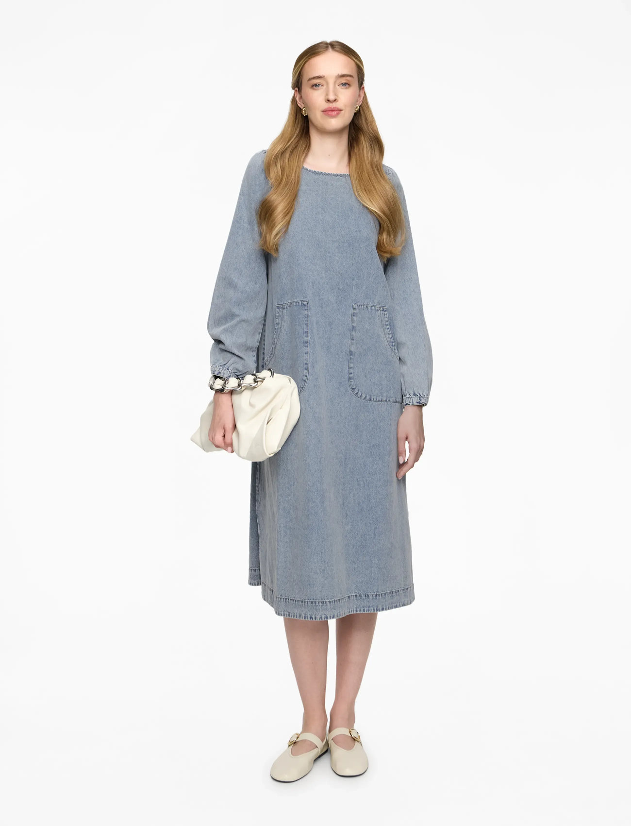 Lollys Laundry - LucasLL Midi Dress LS - teksakleidid - washed denim - 2