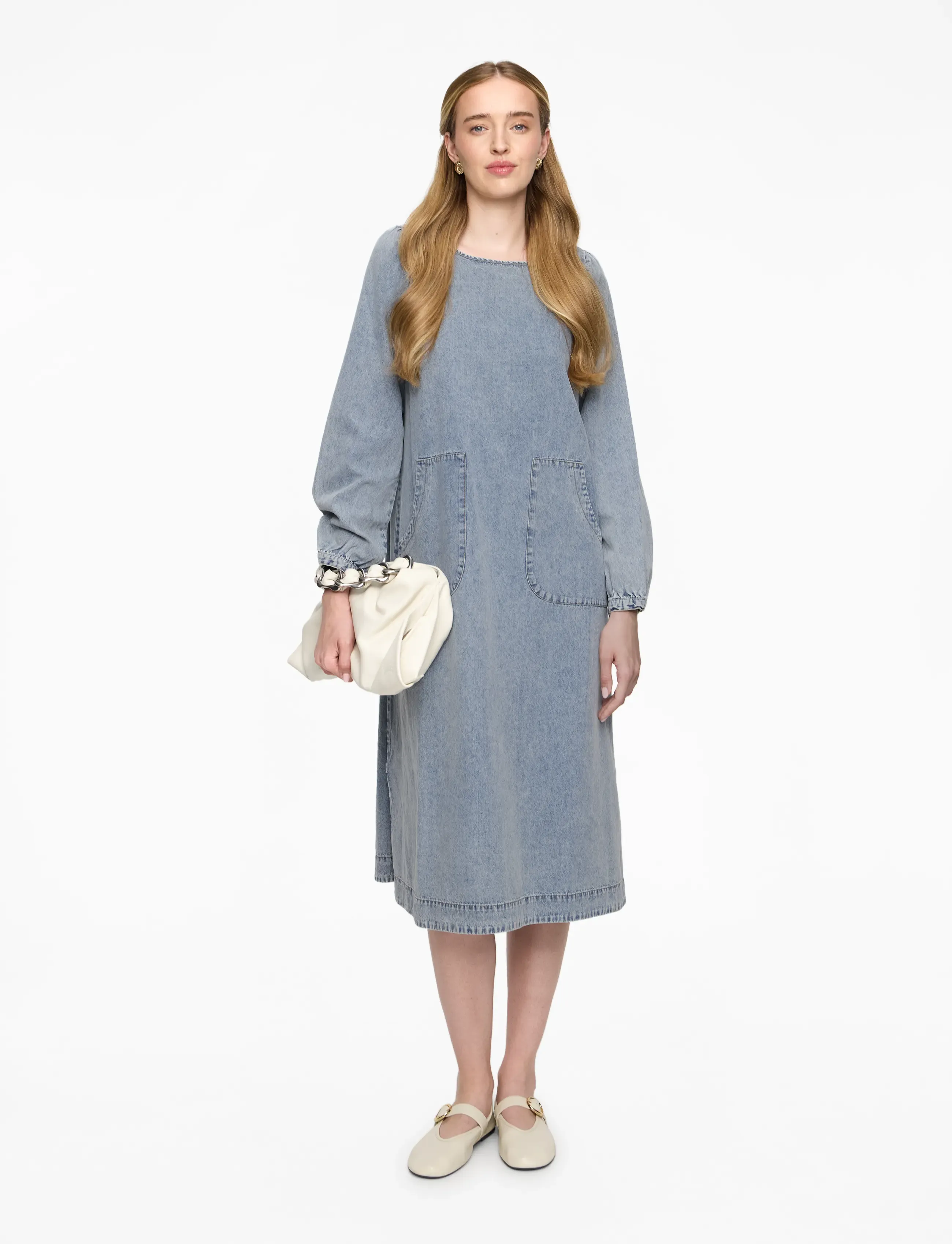 Lollys Laundry - LucasLL Midi Dress LS - denim dresses - washed denim - 2