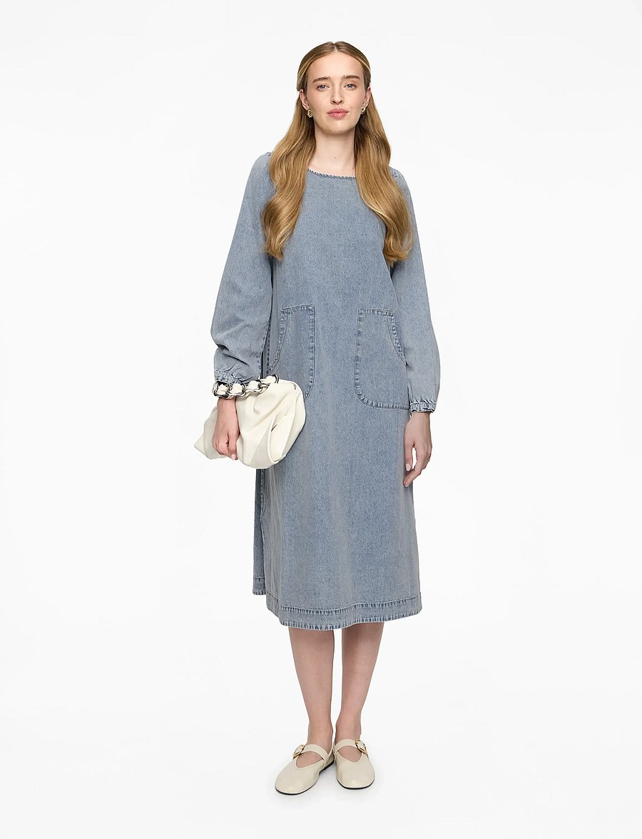 Lollys Laundry - LucasLL Midi Dress LS - jeanskleider - washed denim - 3