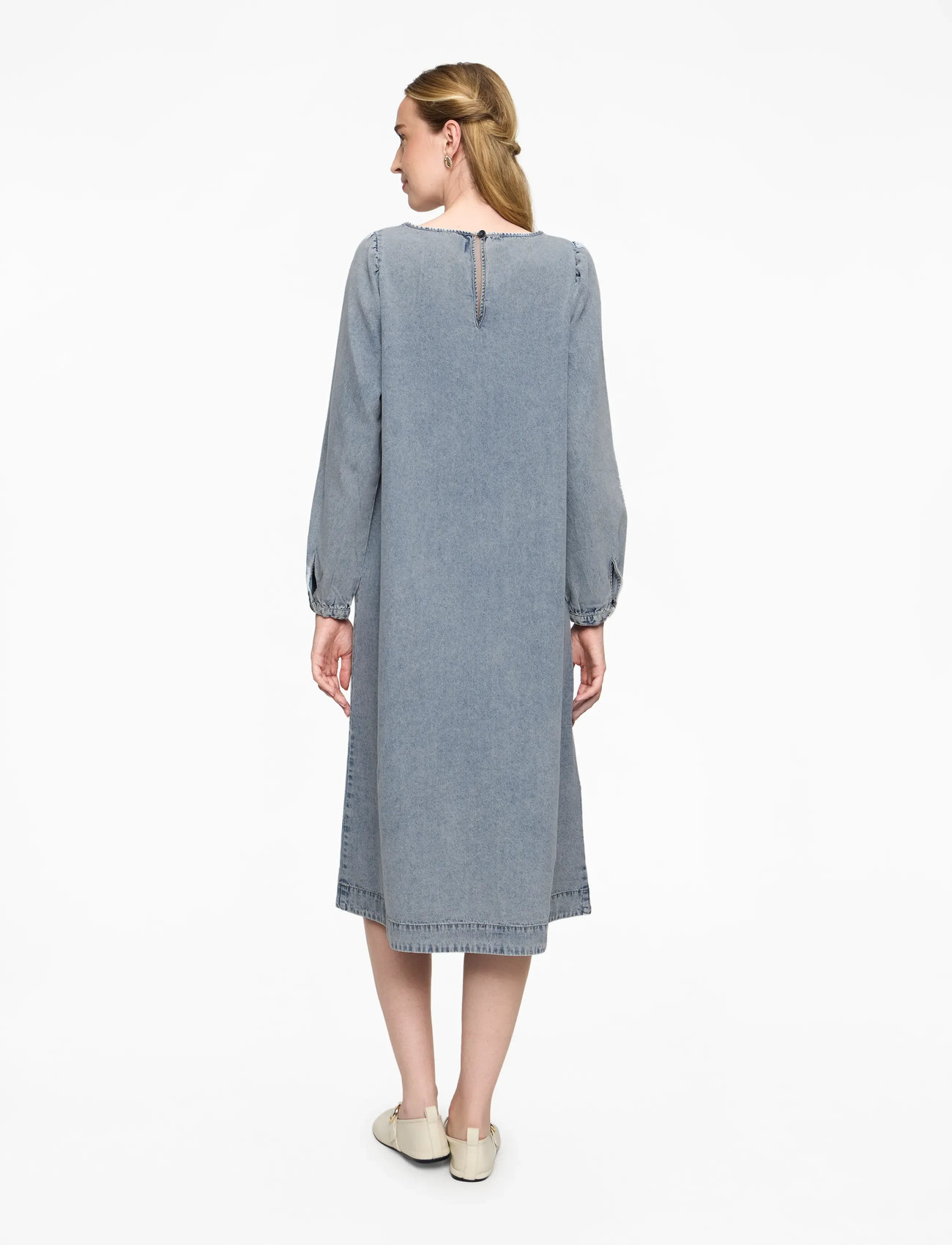 Lollys Laundry - LucasLL Midi Dress LS - teksakleidid - washed denim - 4