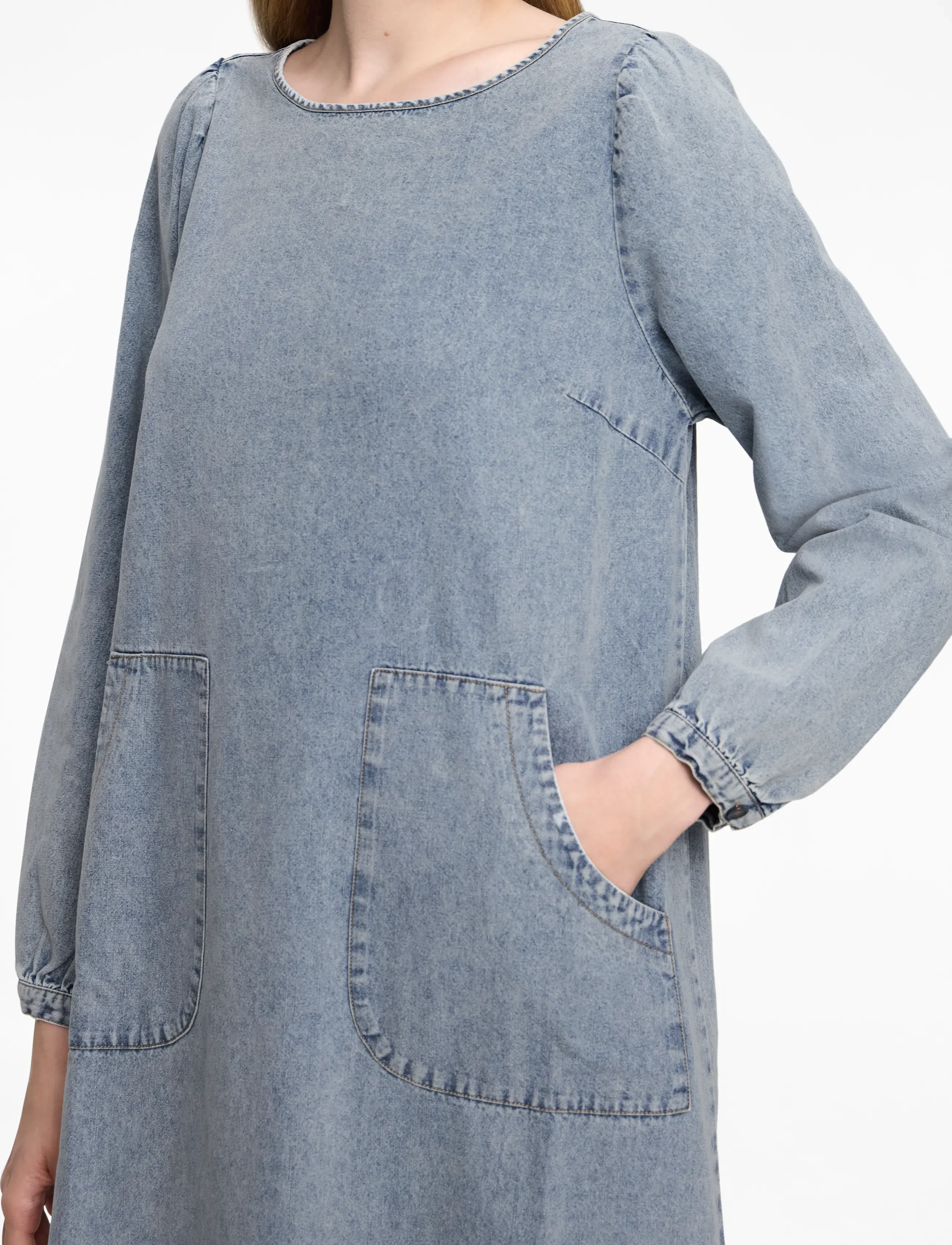 Lollys Laundry - LucasLL Midi Dress LS - denim dresses - washed denim - 5