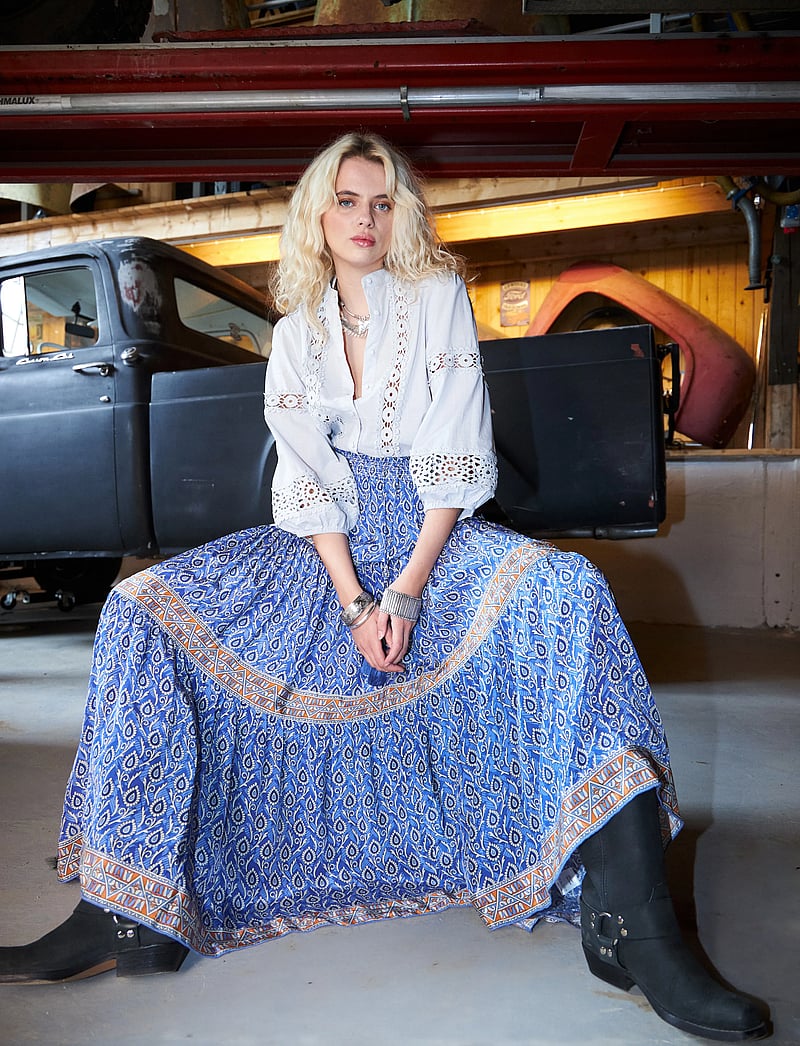 Lollys Laundry - DiamondLL Maxi Skirt - maxikjolar - blue - 0