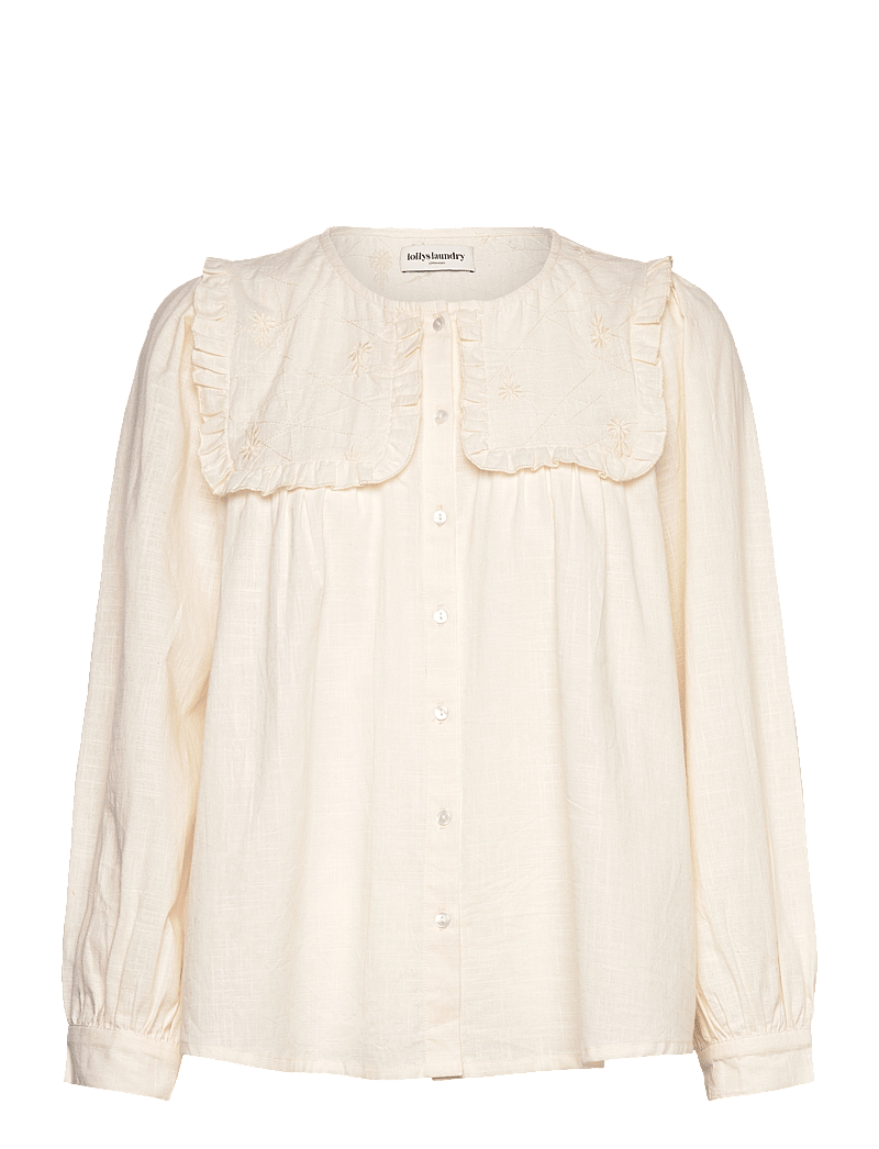 Lollys Laundry - DoobleLL Shirt LS - pikkade varrukatega pluusid - creme - 1