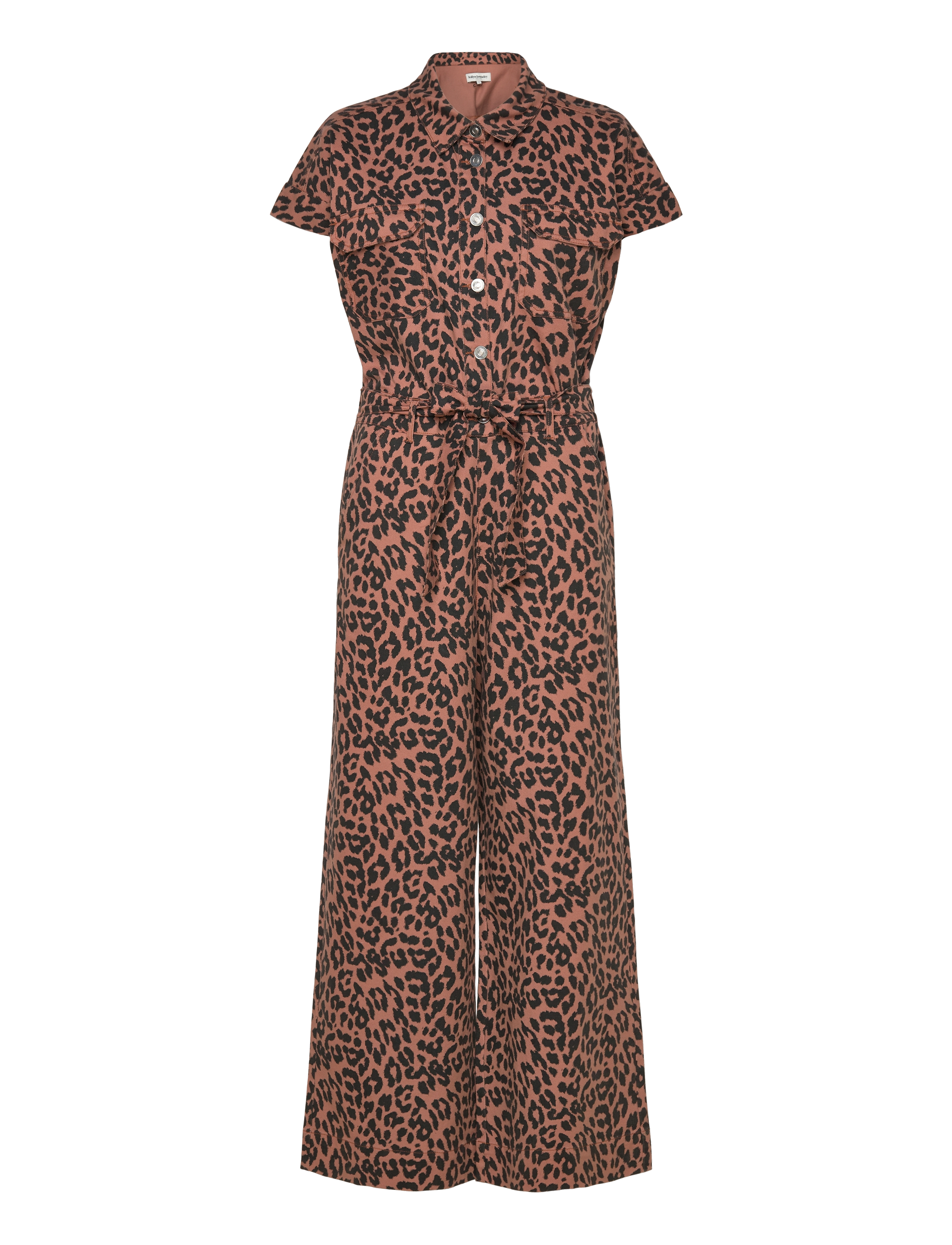 Lollys Laundry Mathildell Jumpsuit Ss, Kvinder, Kortærmet Jumpsuit Med Vide Ben, Brun, Str: XL
