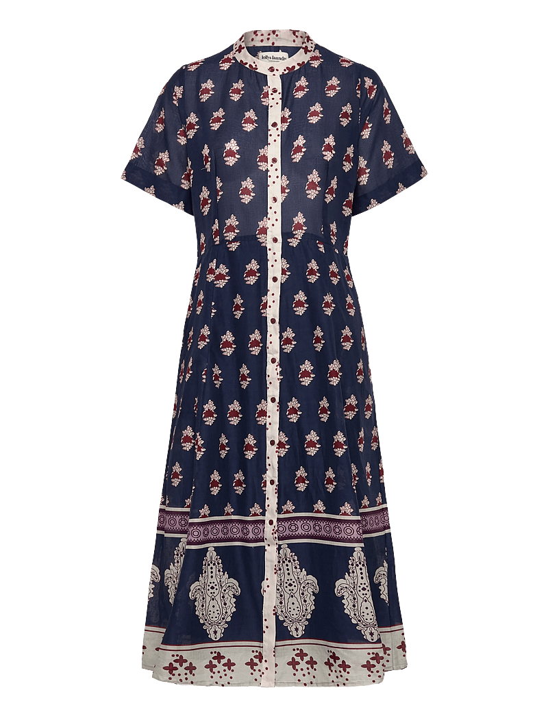 Lollys Laundry - MataLL Midi Dress SS - skjortklänningar - dark blue - 2