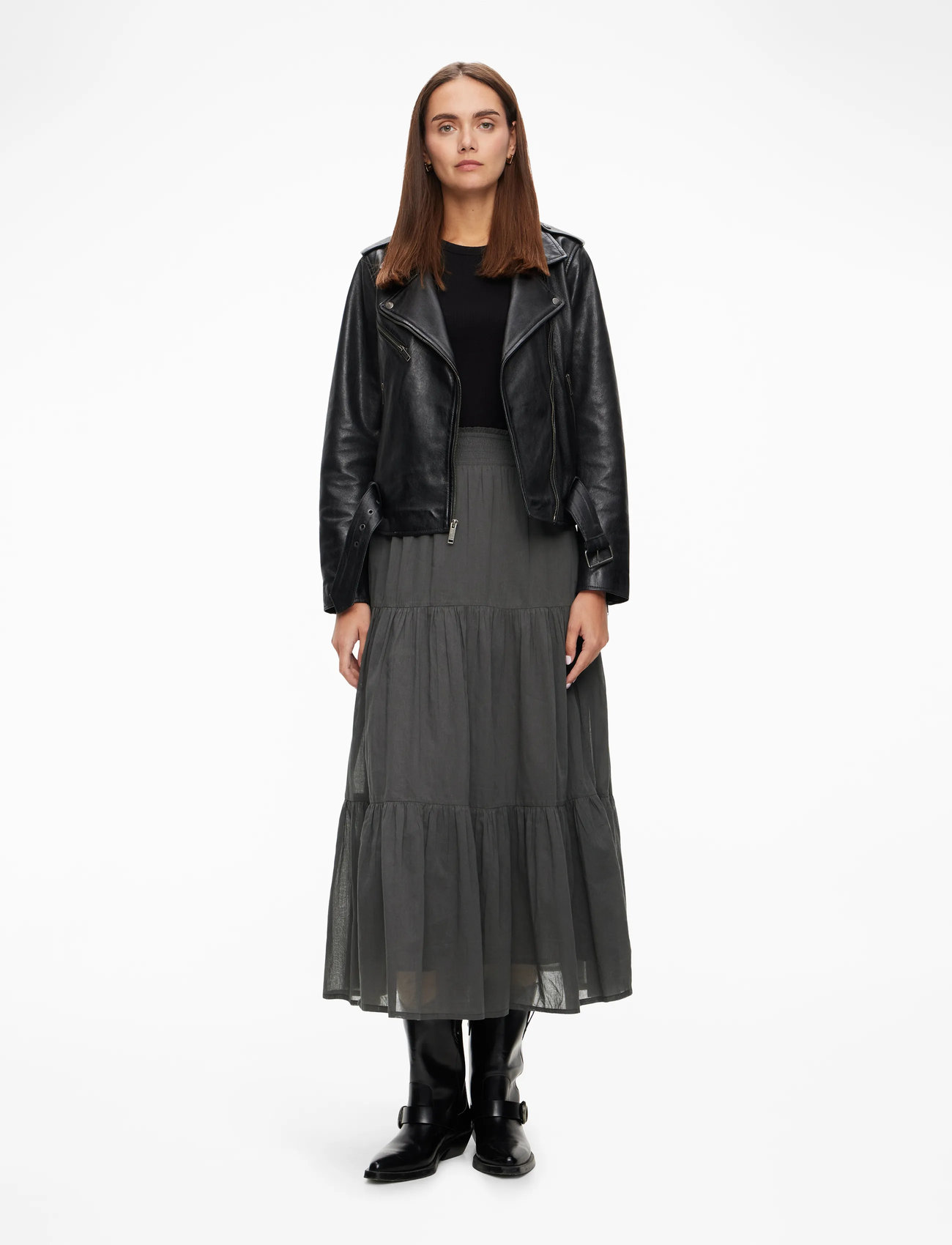 Lollys Laundry - DiamondLL Maxi Skirt - maxi nederdele - washed black - 2