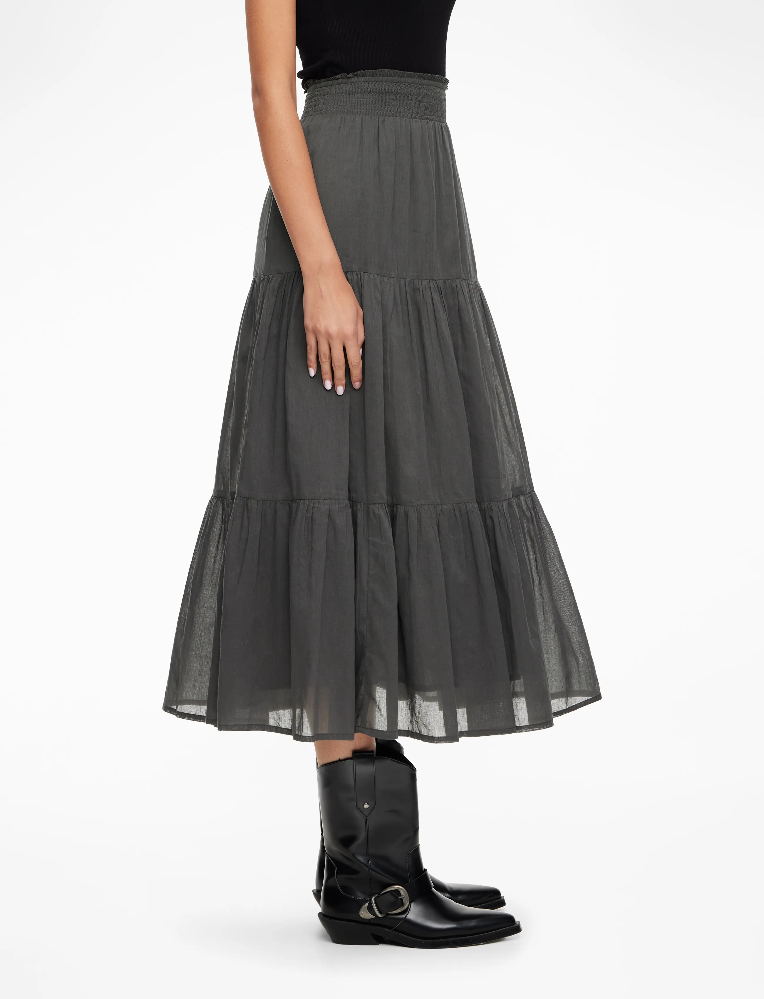 Lollys Laundry - DiamondLL Maxi Skirt - washed black - 3