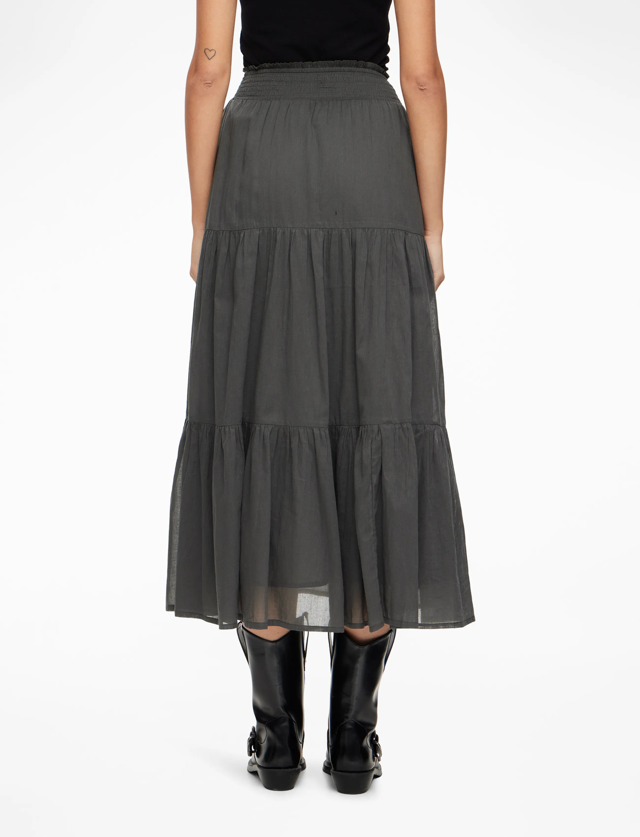 Lollys Laundry - DiamondLL Maxi Skirt - maxi nederdele - washed black - 4