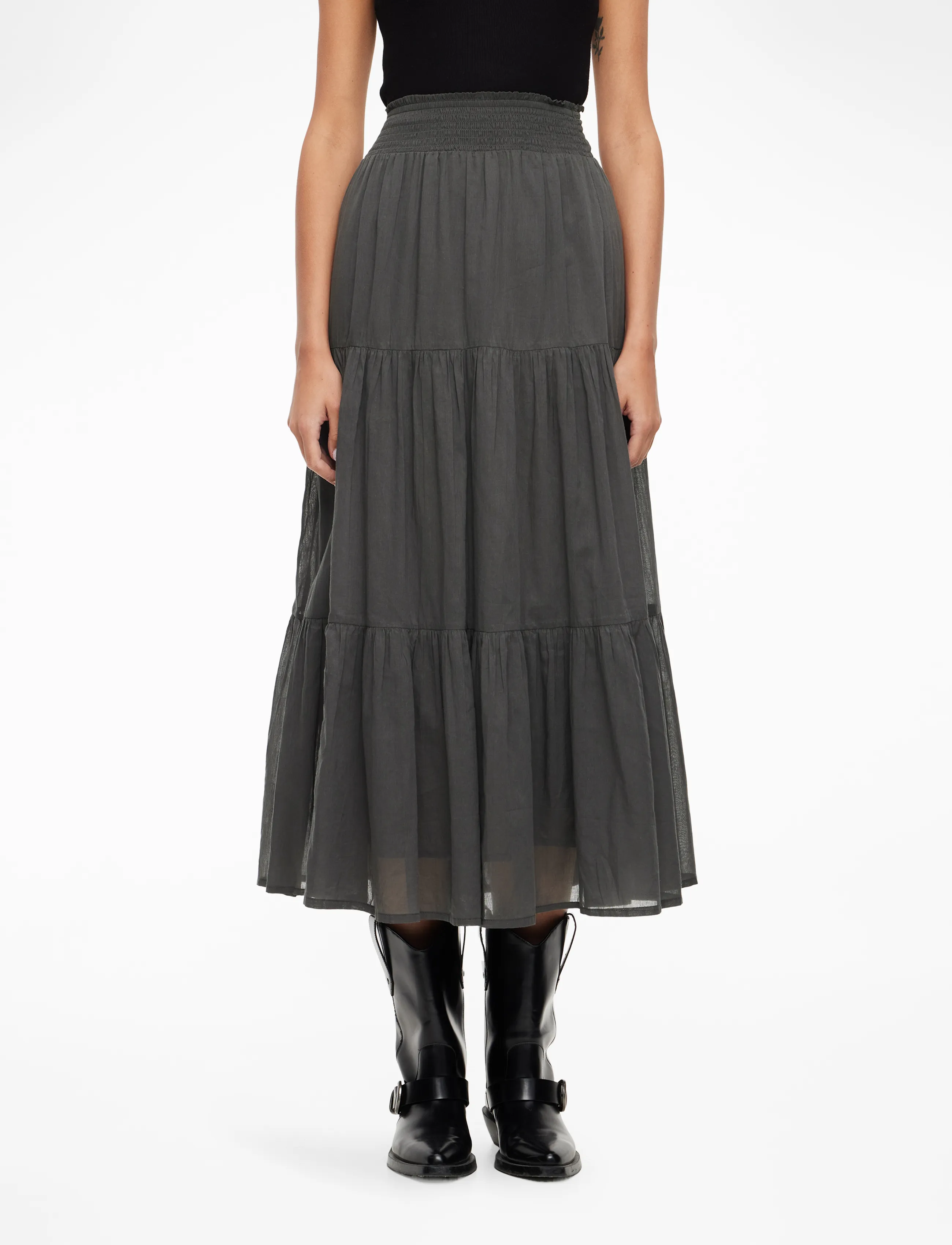 Lollys Laundry - DiamondLL Maxi Skirt - washed black - 0