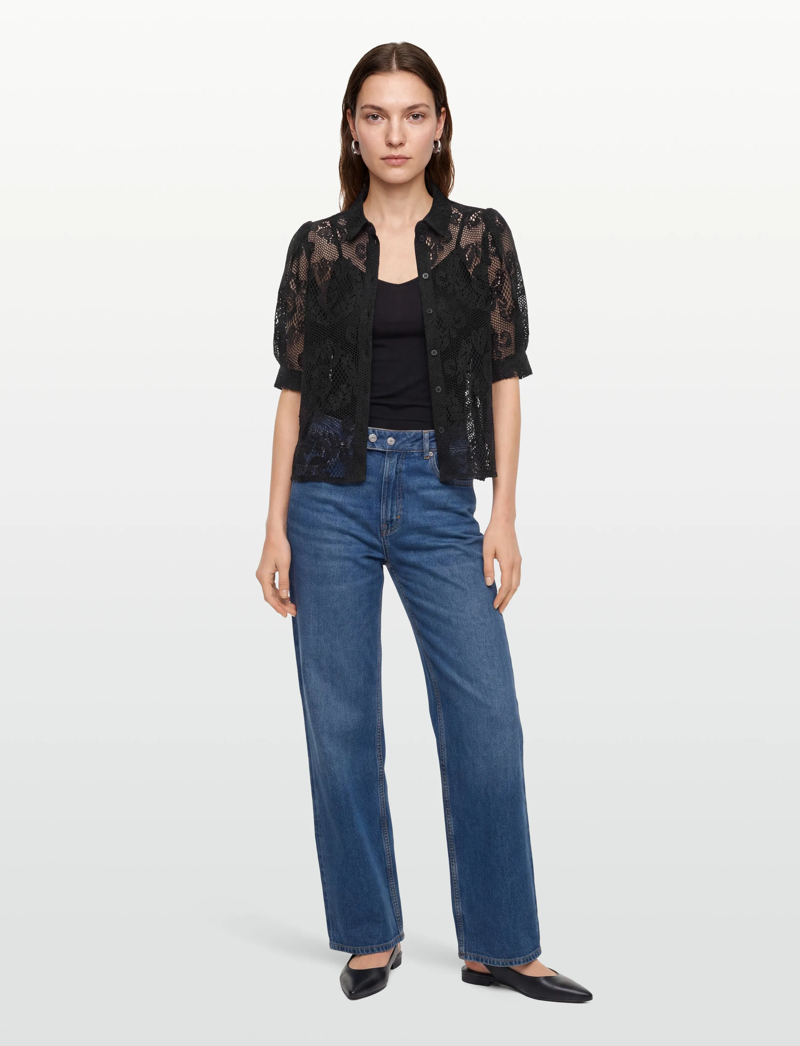 Lollys Laundry Bonoll Shirt Ss, L, Black, Skjorter > Kortærmede, Dame