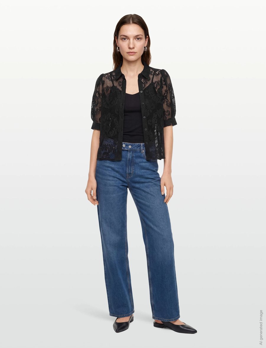 Lollys Laundry - BonoLL Shirt SS - lühikeste varrukatega särgid - dark navy - 0