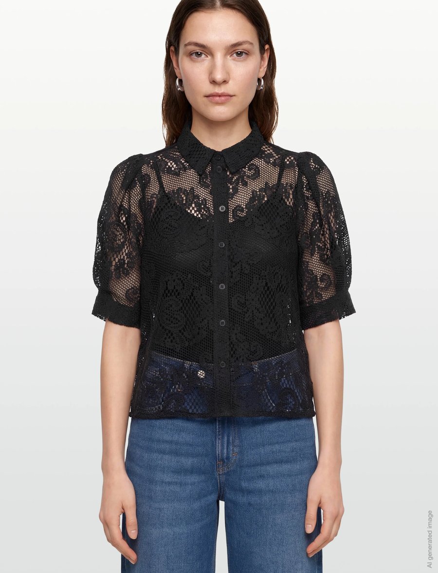 Lollys Laundry - BonoLL Shirt SS - lühikeste varrukatega särgid - dark navy - 3