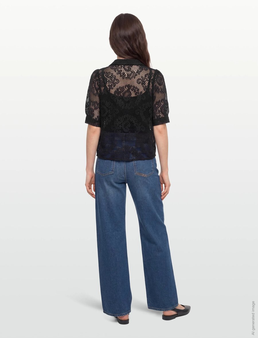 Lollys Laundry - BonoLL Shirt SS - lühikeste varrukatega särgid - dark navy - 4