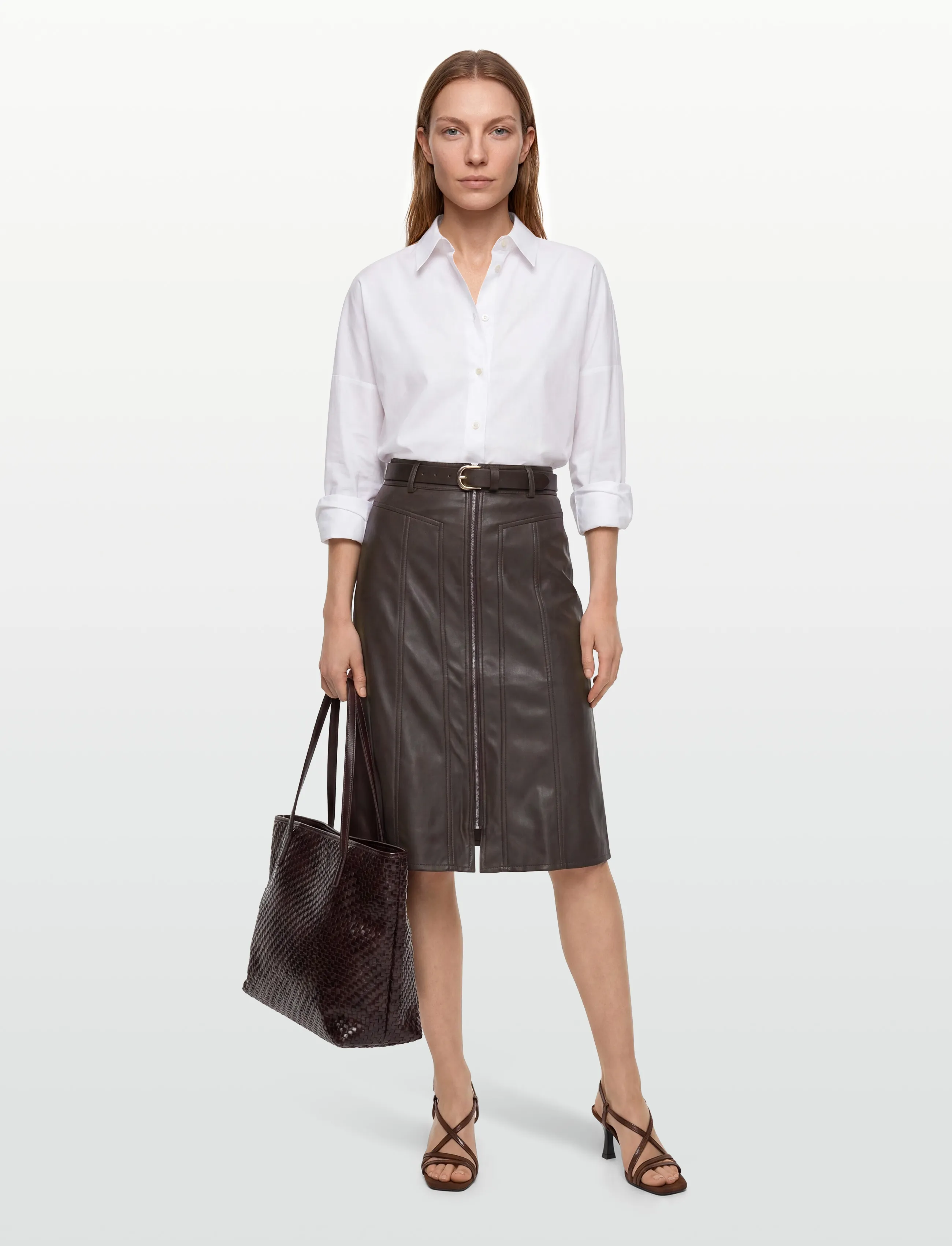 Lollys Laundry - KatelynLL Midi Skirt - midiseelikud - brown - 0