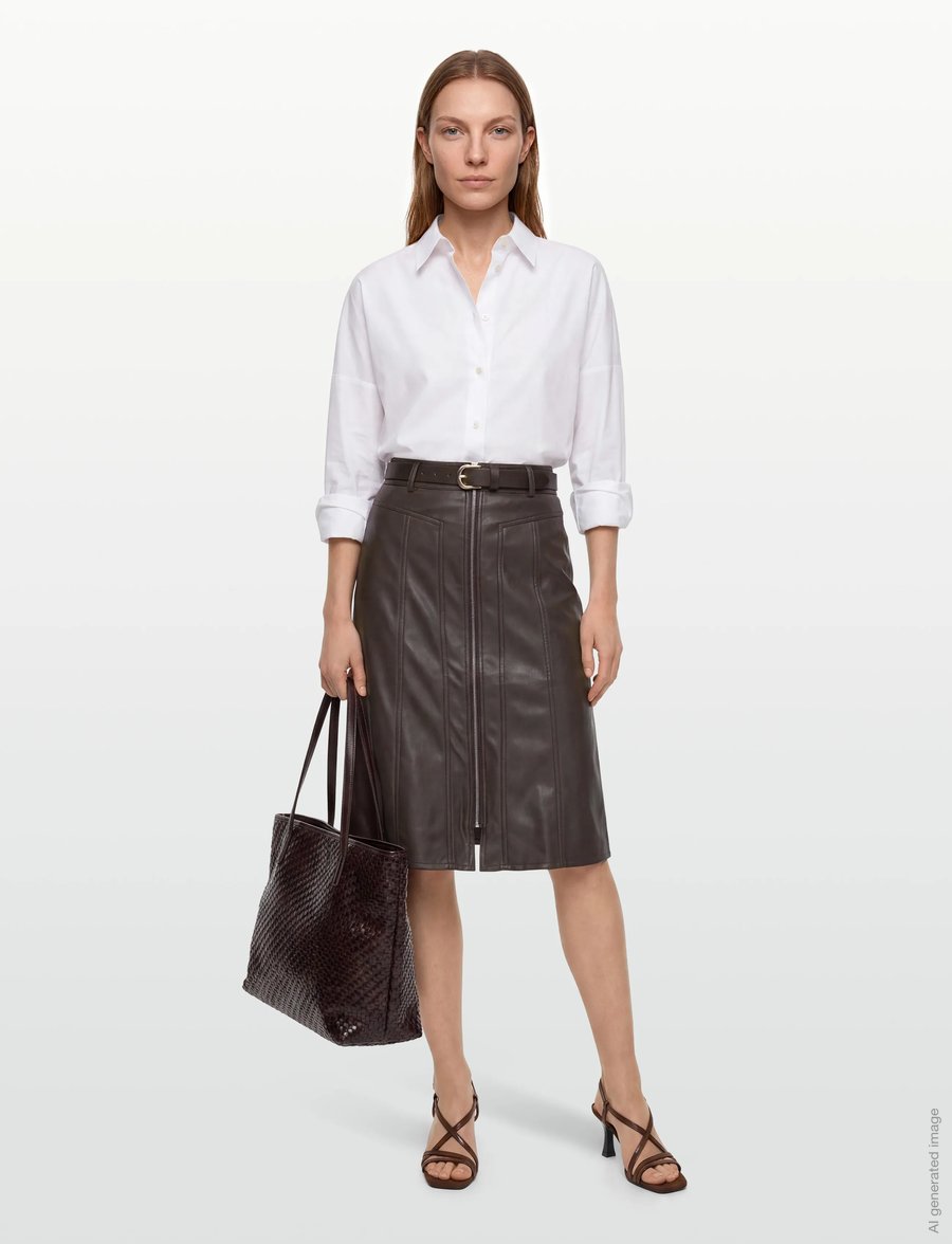 Lollys Laundry - KatelynLL Midi Skirt - midi-röcke - brown - 0