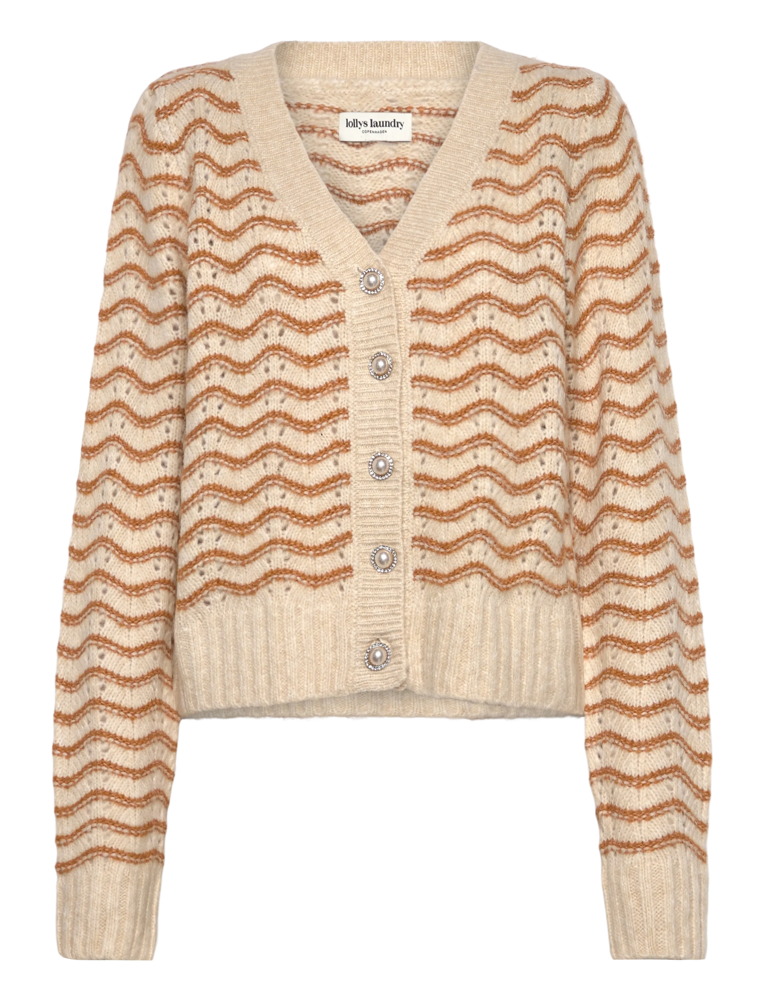 LOLLYS LAUNDRY Lanoll Cardigan Knit Ls Beige - L - Damen