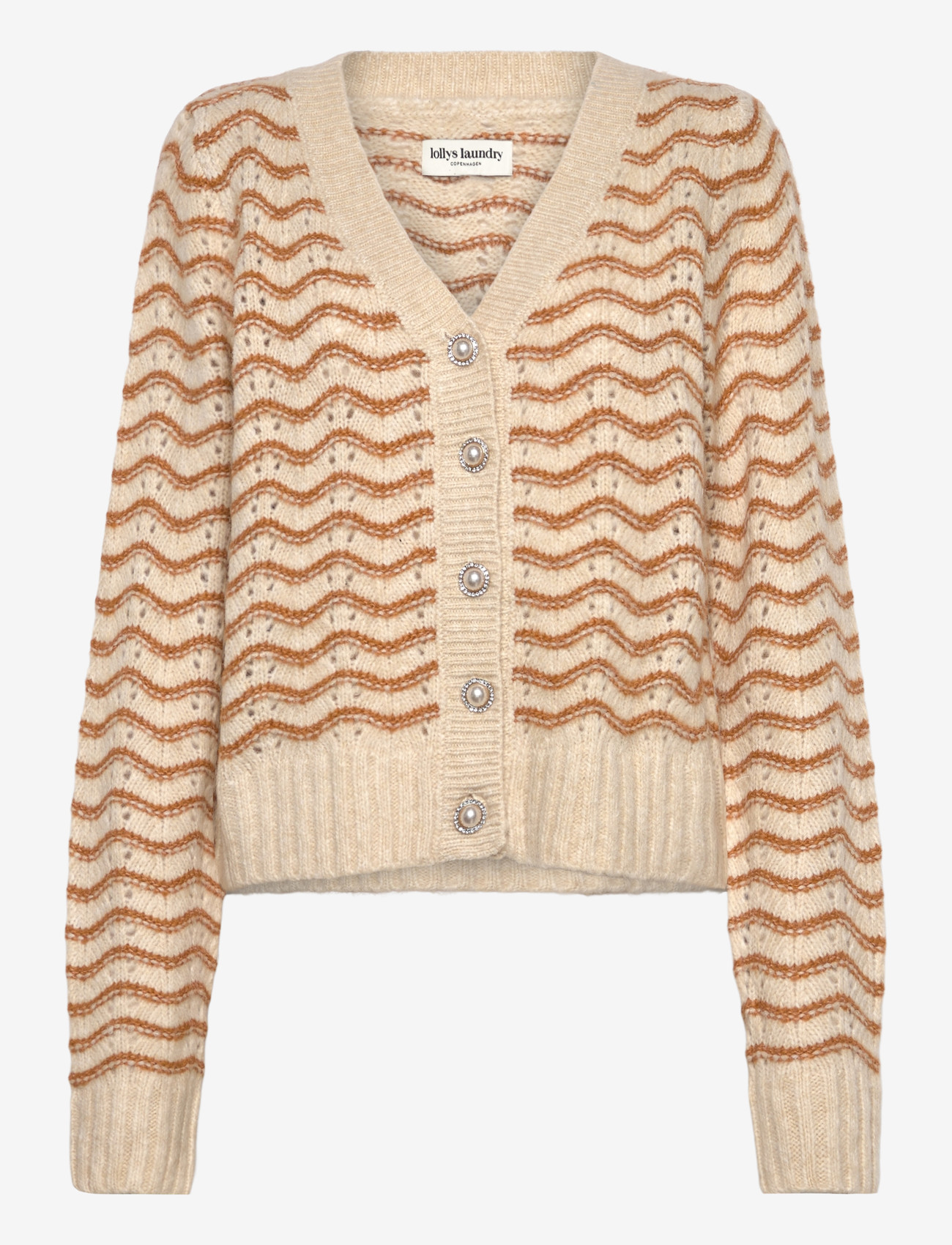 Lollys Laundry - LanoLL Cardigan Knit LS - cardigans - camel - 0