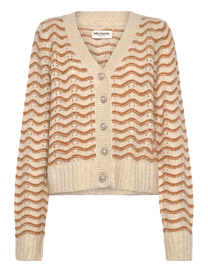 Lollys Laundry - LanoLL Cardigan Knit LS - cardigans - camel - 0