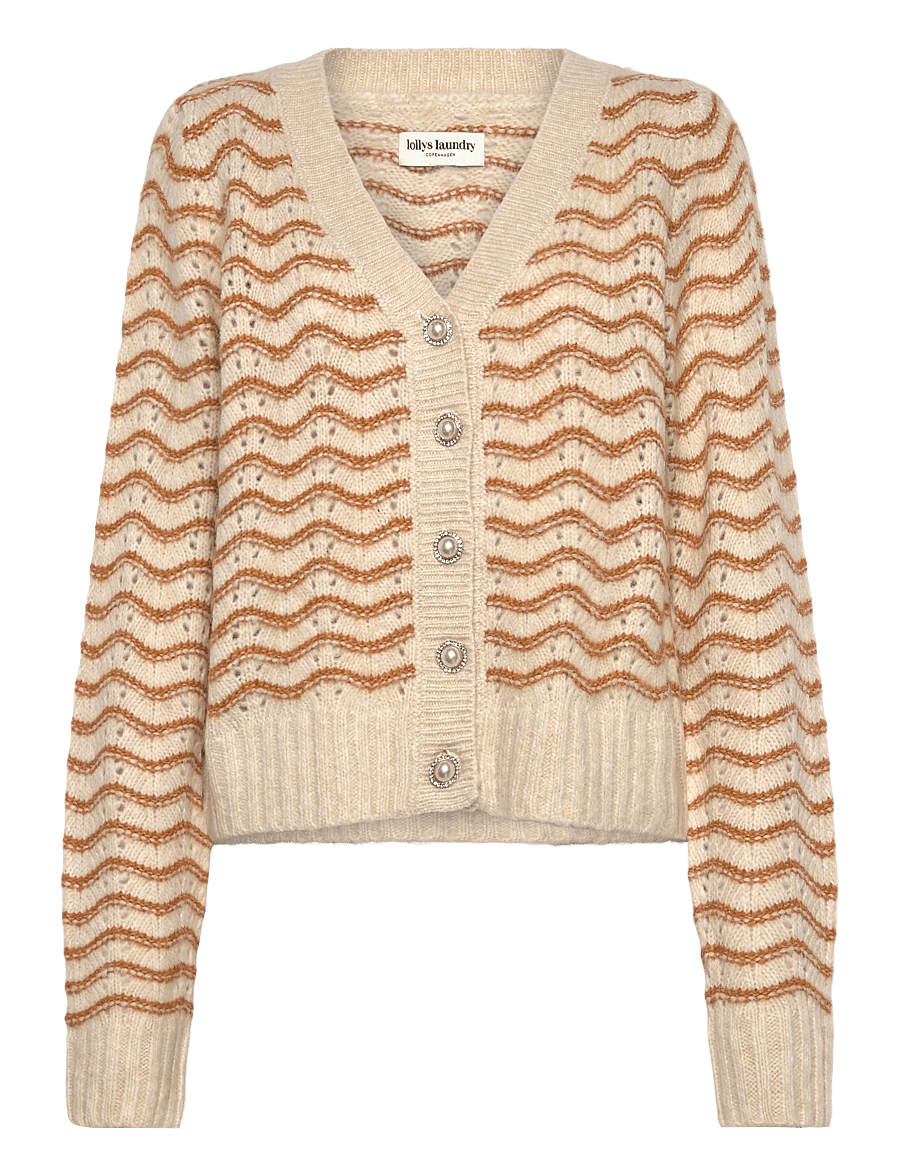 Lollys Laundry - LanoLL Cardigan Knit LS - koftor - camel - 0