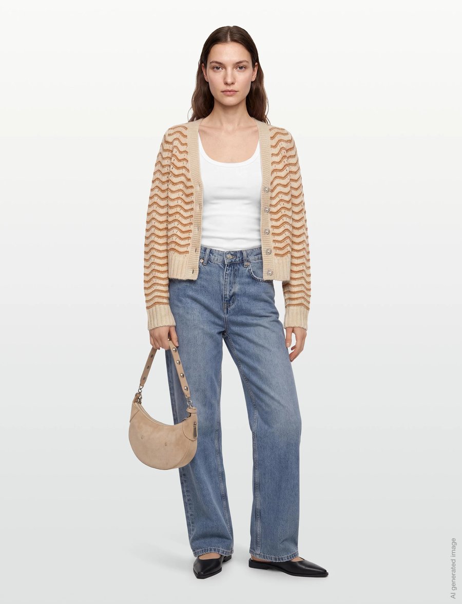 Lollys Laundry - LanoLL Cardigan Knit LS - strickjacken - camel - 0