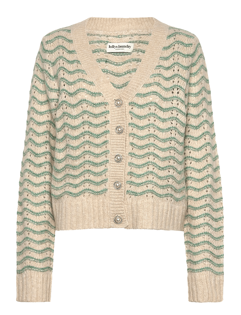 Lollys Laundry - LanoLL Cardigan Knit LS - cardigans - dusty green - 0