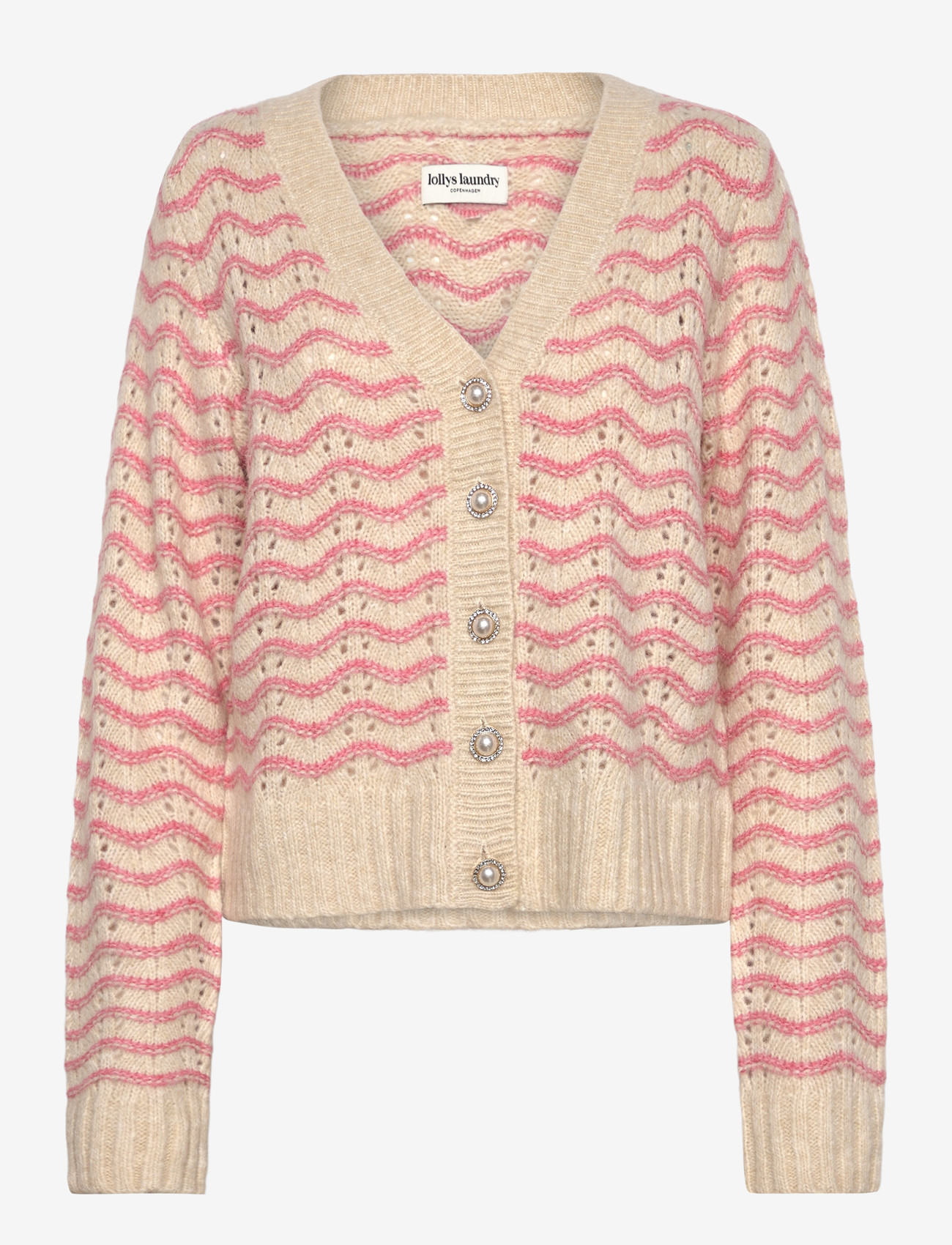 Lollys Laundry - LanoLL Cardigan Knit LS - cardigans - pink - 0