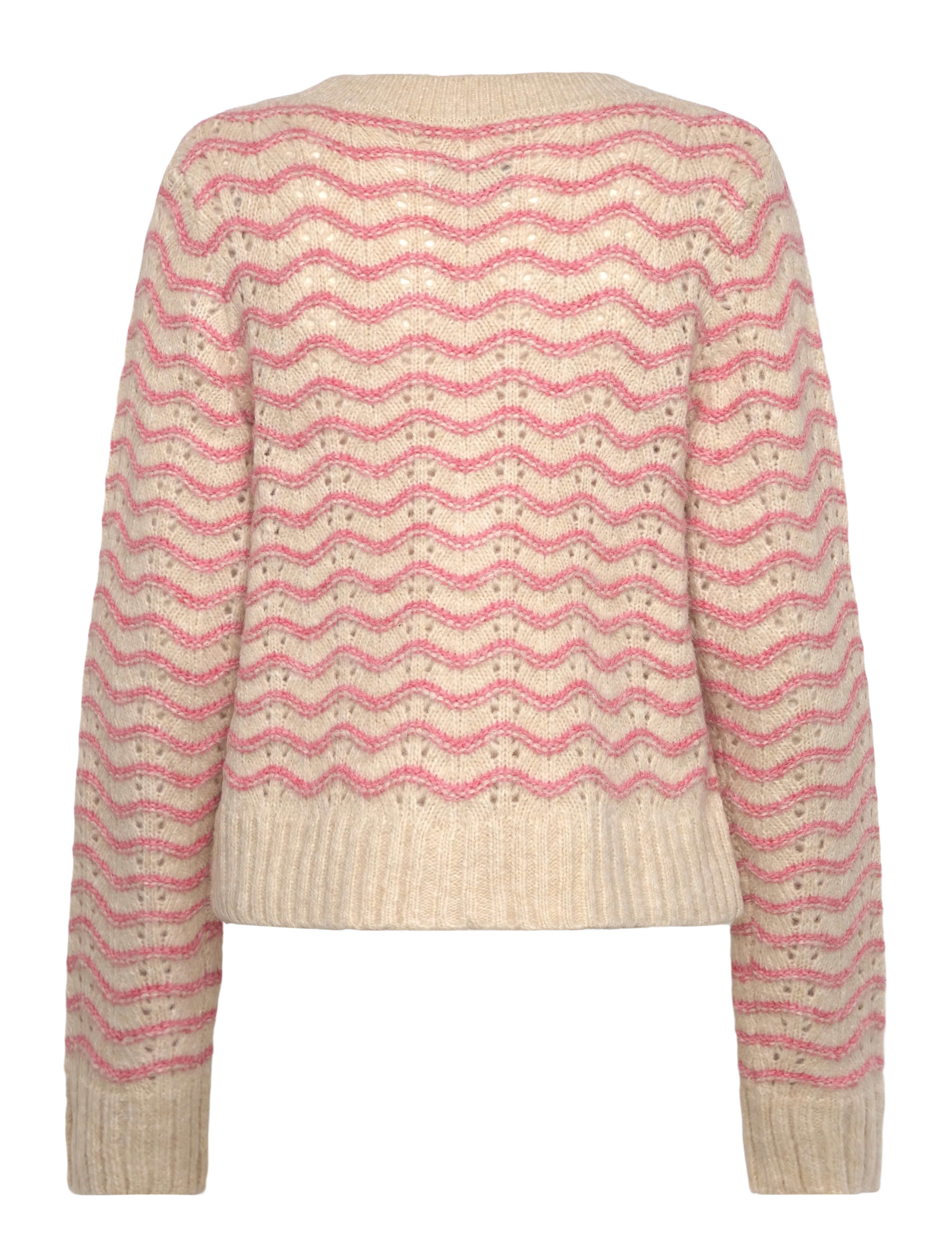 Lollys Laundry - LanoLL Cardigan Knit LS - koftor - pink - 1