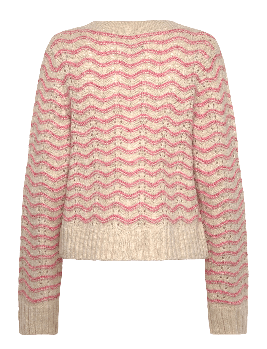 Lollys Laundry - LanoLL Cardigan Knit LS - koftor - pink - 1