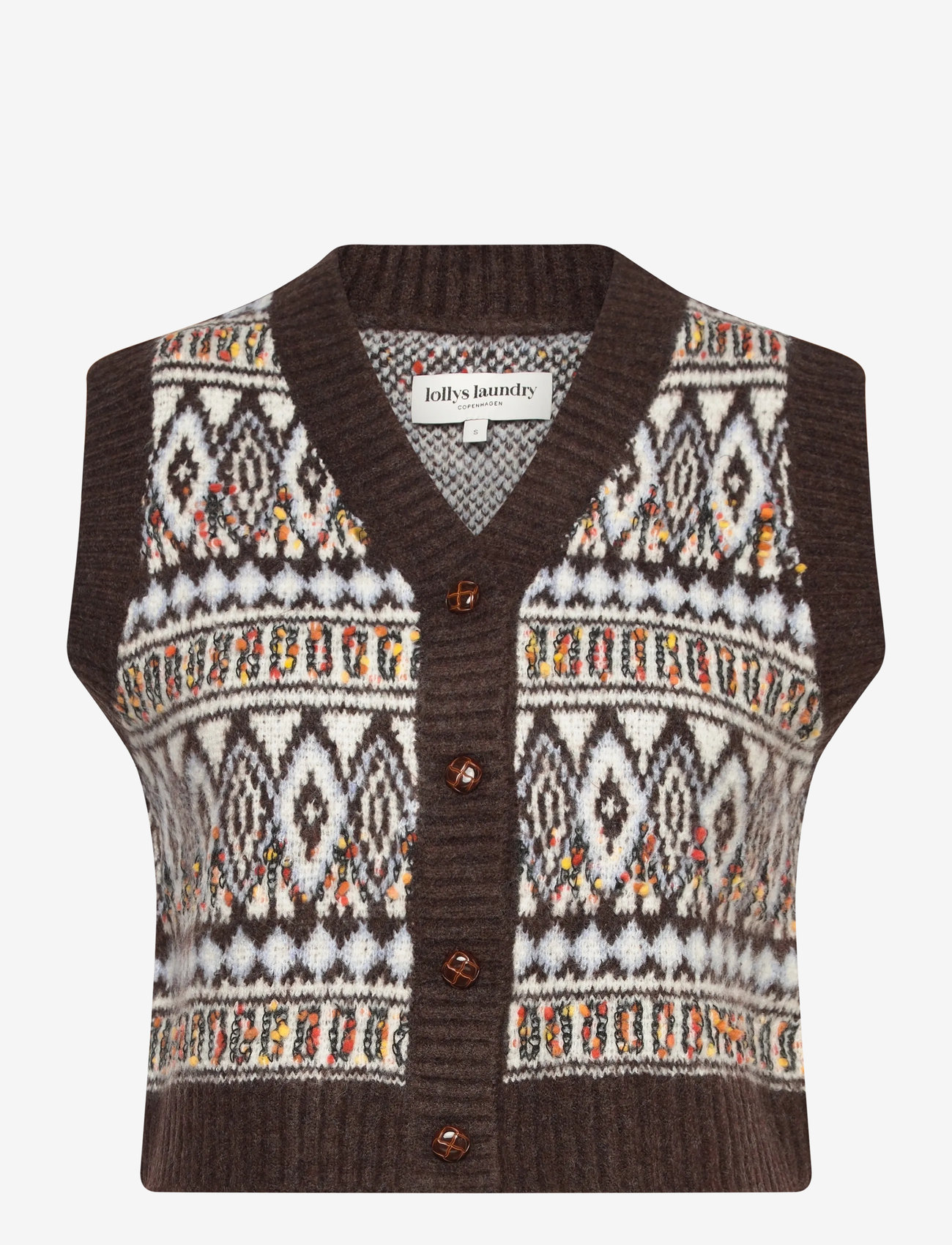 Lollys Laundry - FrancescaLL Vest - gestrickte westen - dark mokka - 0