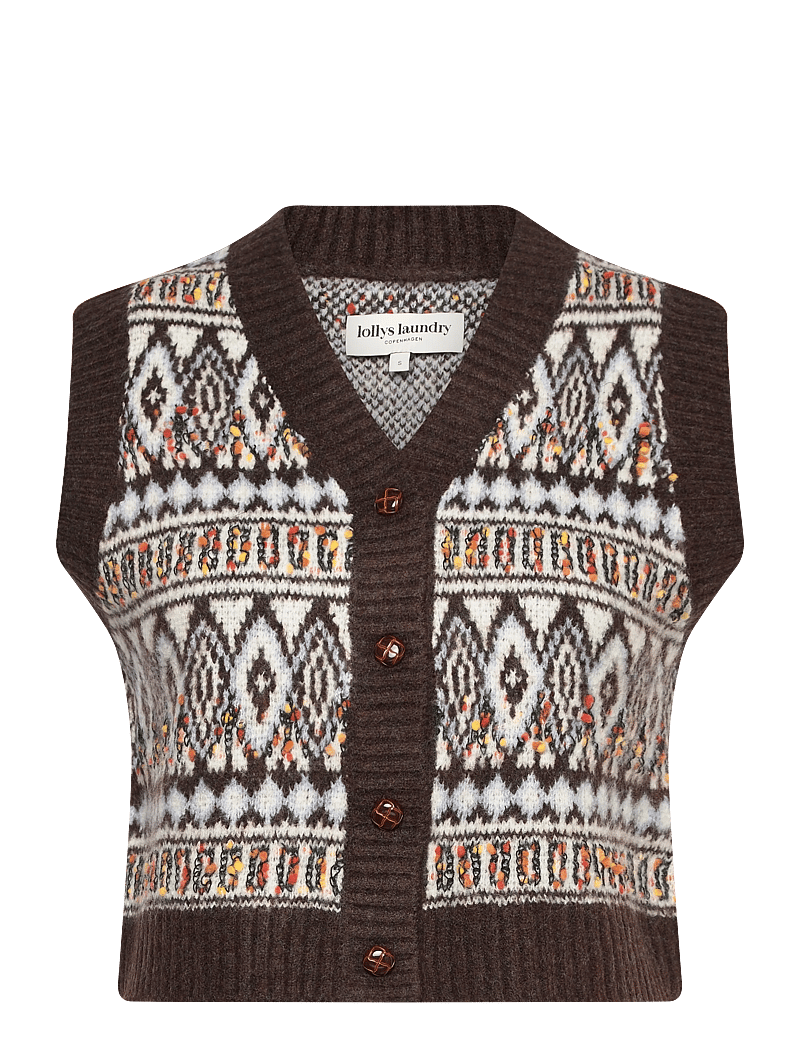 Lollys Laundry - FrancescaLL Vest - gestrickte westen - dark mokka - 0