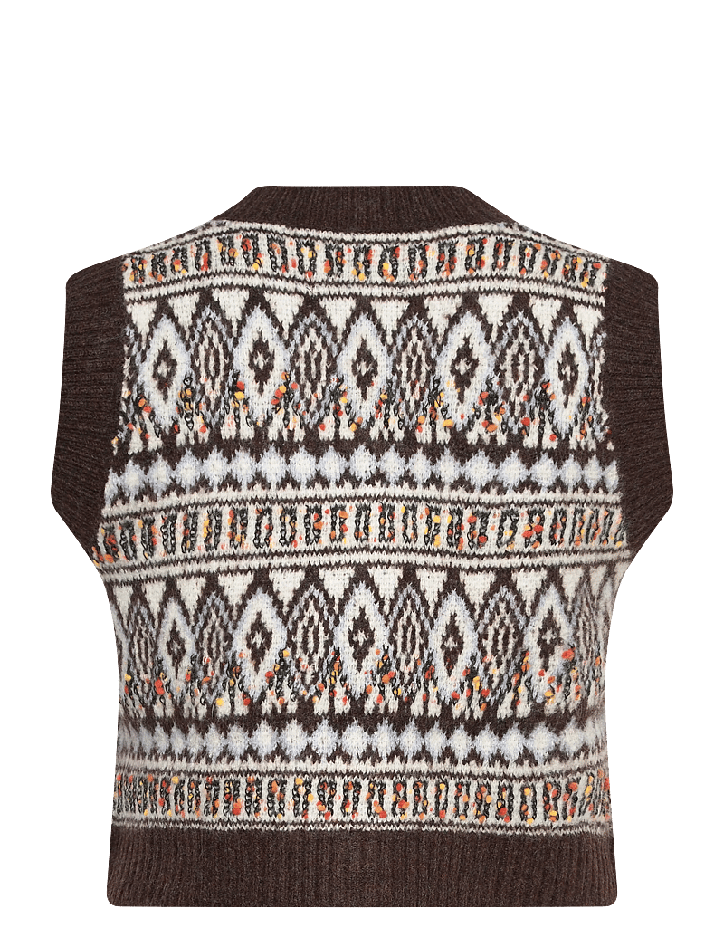 Lollys Laundry - FrancescaLL Vest - gestrickte westen - dark mokka - 1