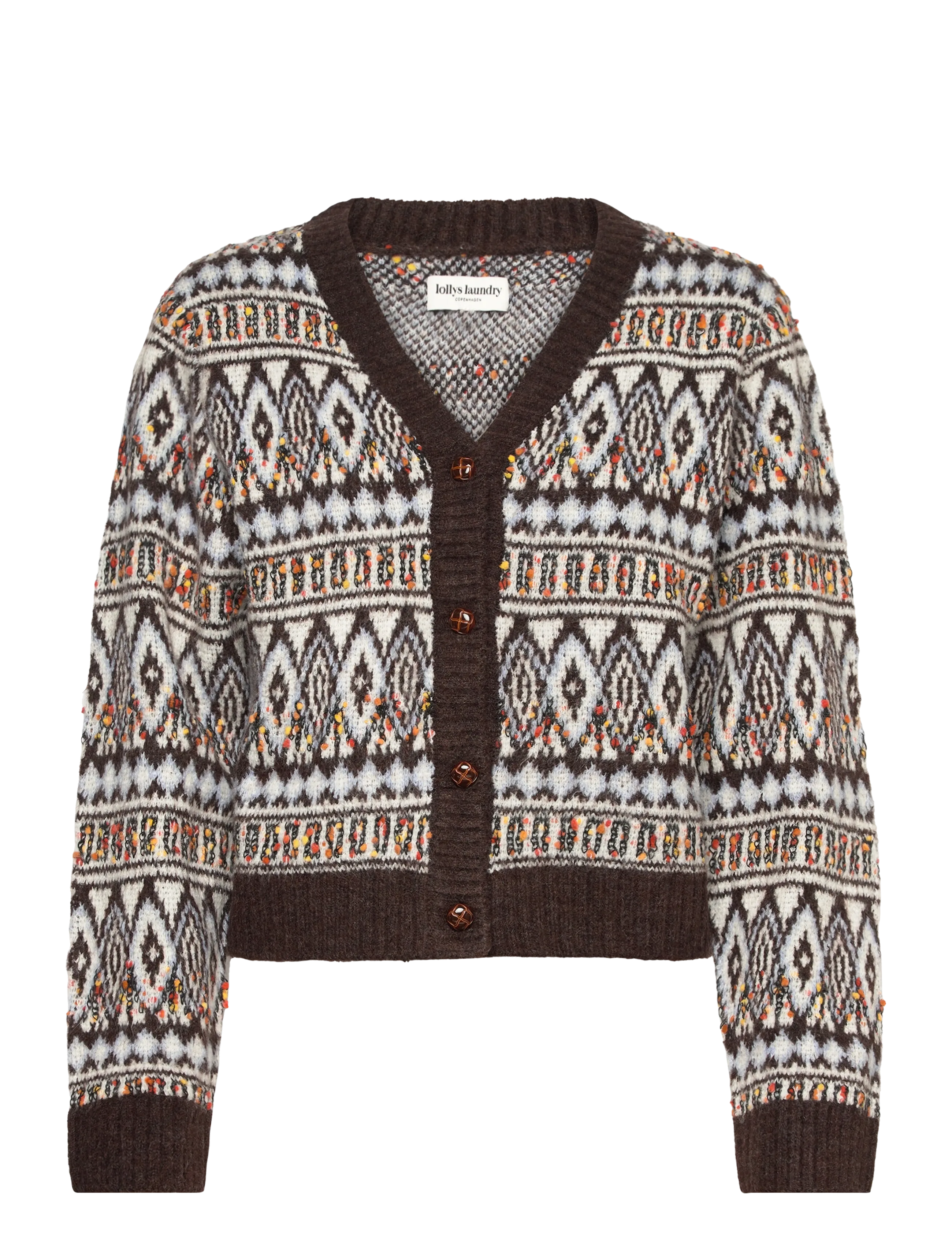 Lollys Laundry SaxoLL Knit Cardigan LS - Tøj - DARK MOKKA / brown