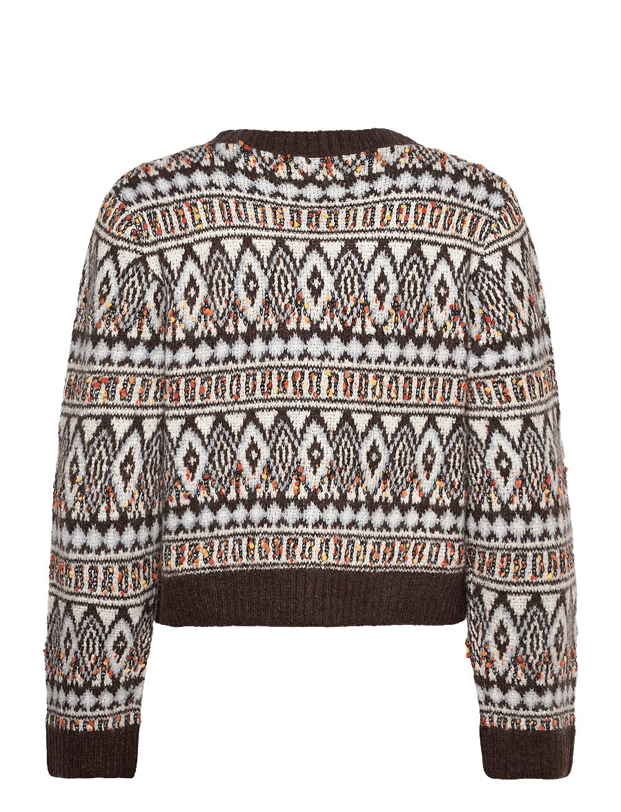Lollys Laundry - SaxoLL Knit Cardigan LS - koftor - dark mokka - 2